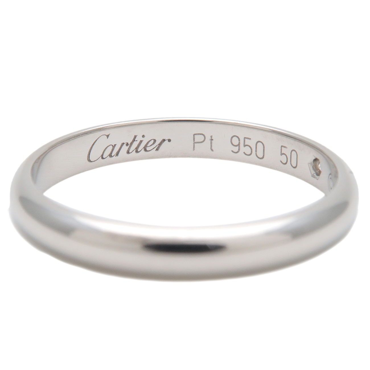 Cartier Wedding Ring 1P Diamond PT950 Platinum #50 US5-5.5