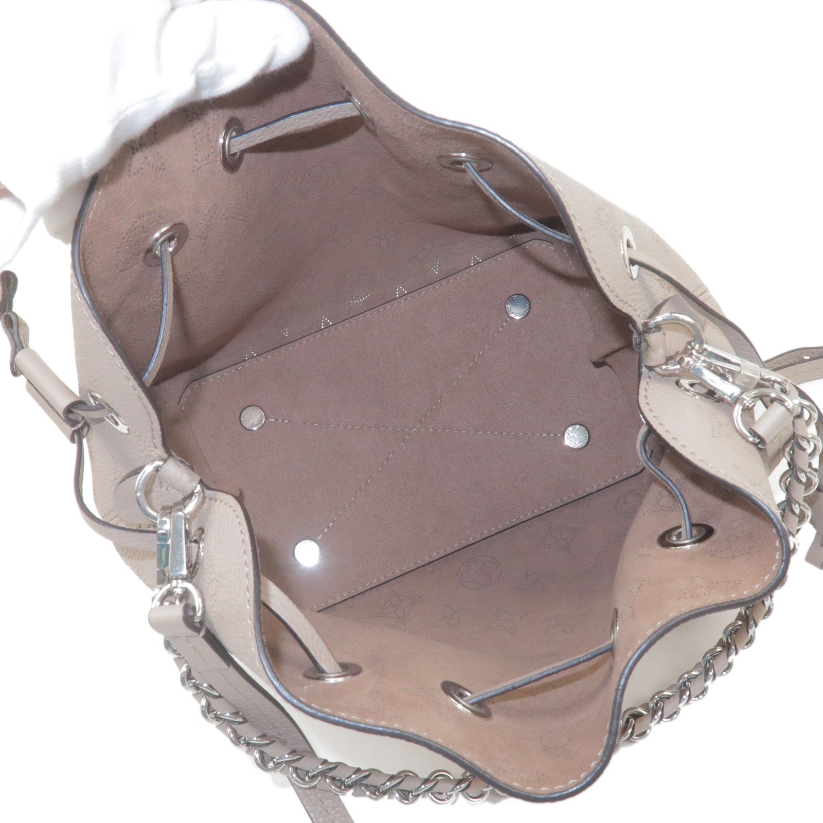 Rare Louis Vuitton Muria Mahina Bucket Bag Satchel Brown Leather