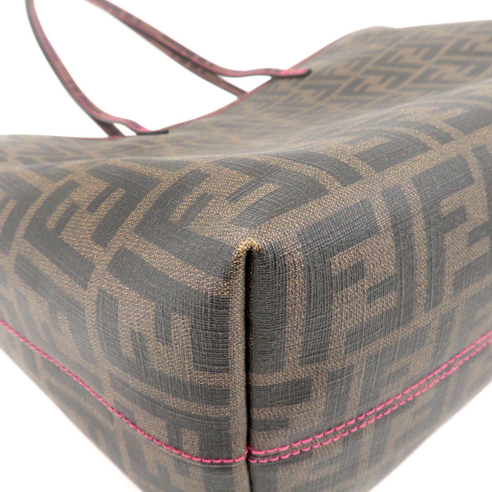 FENDI-Zucca-Logo-Print-PVC-Tote-Bag-Black-Brown-Pink-8BH185 dct-ep_vintage luxury Store