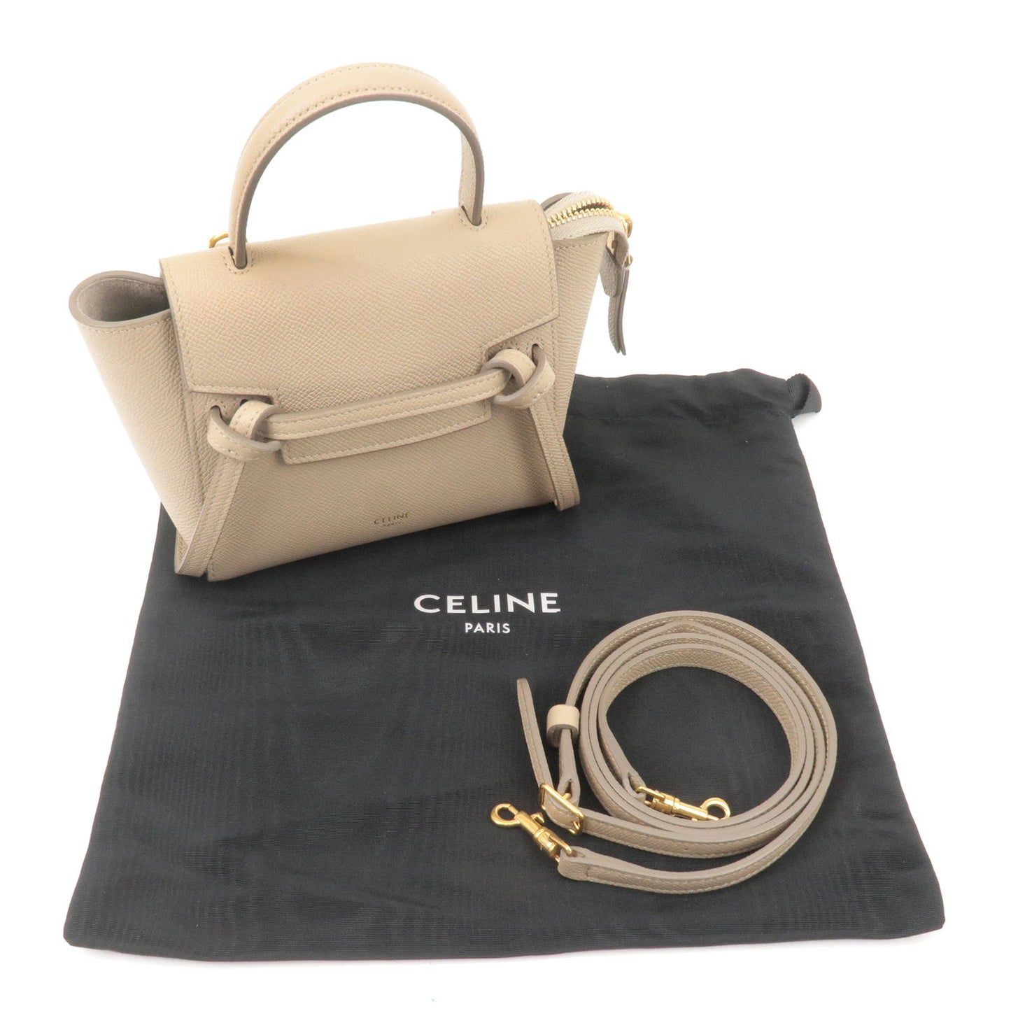 CELINE-Leather-Pico-Belt-Bag-Shoulder-Bag-Light-Taupe-194263