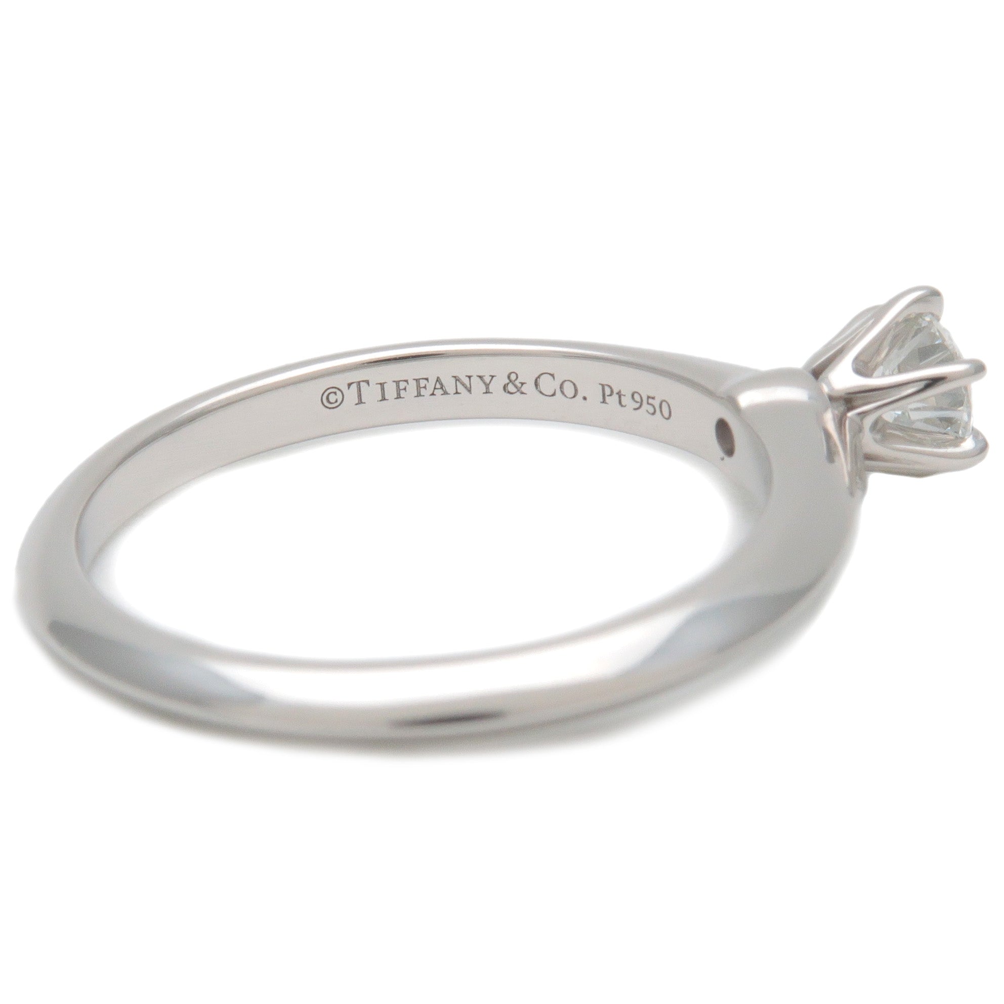 Tiffany&Co. Solitaire 1P Diamond Ring 0.25ct Platinum US6 EU52