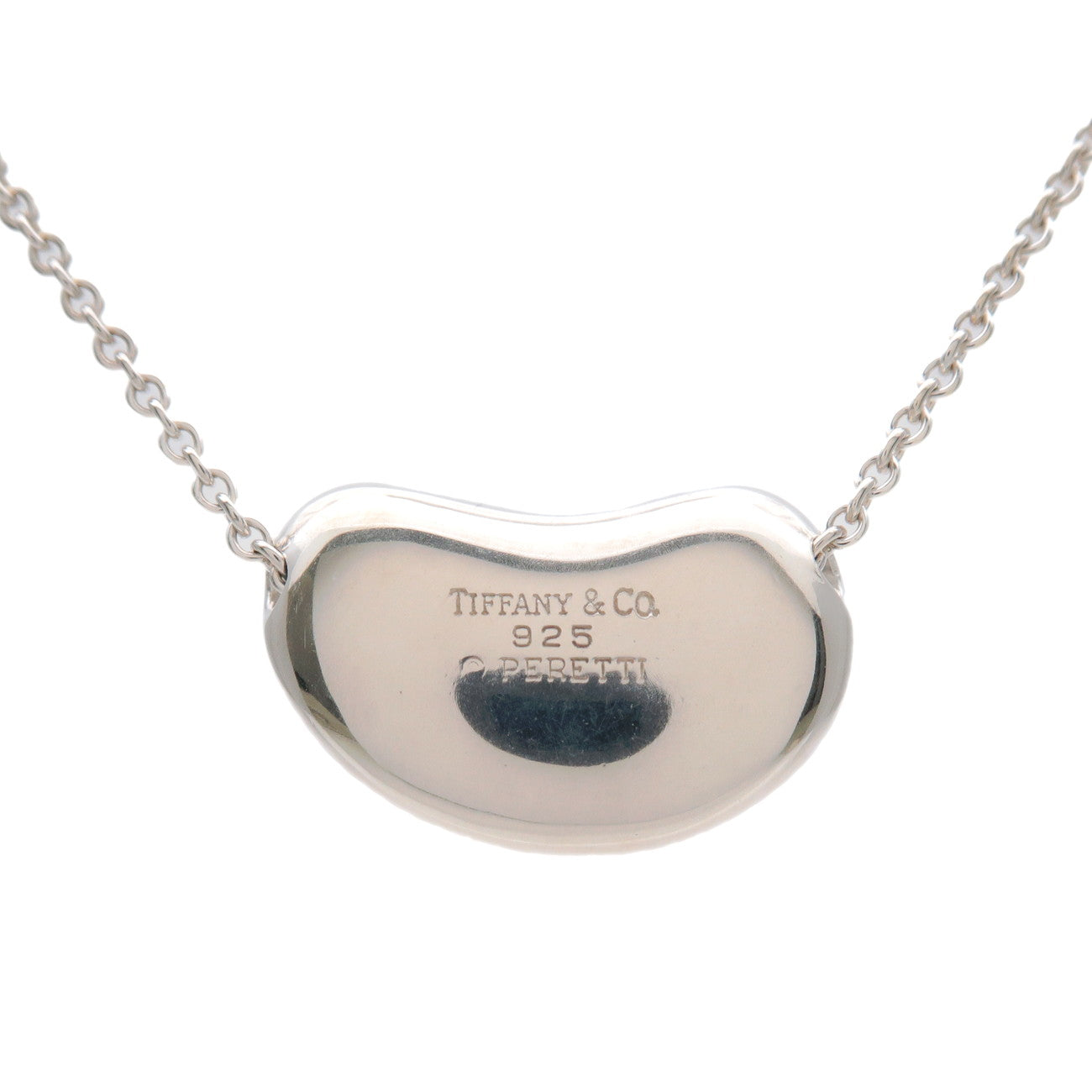 Tiffany&Co.-Bean-Necklace-Medium-Size-Charm-SV925-Silver-925