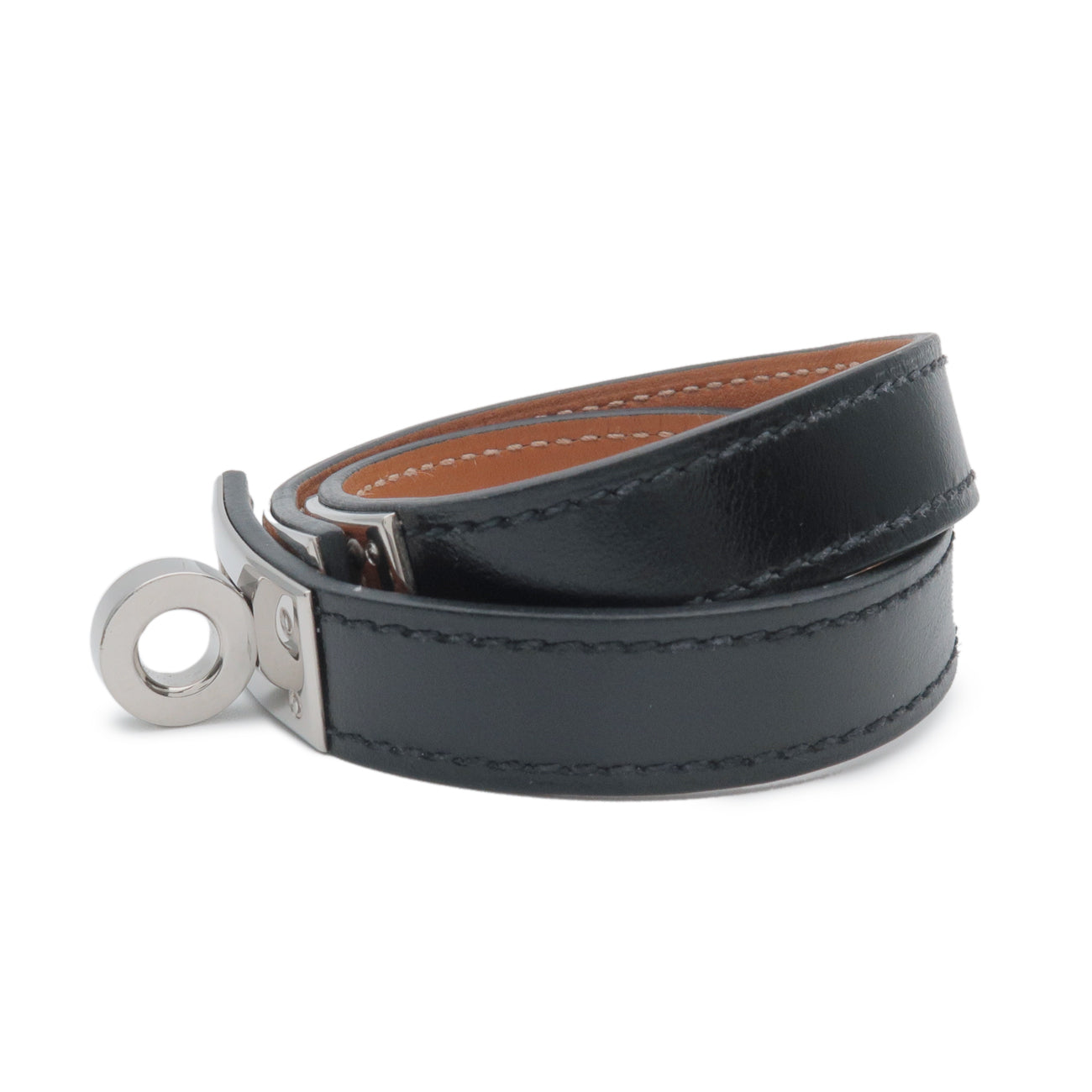 Hermes black deals leather bracelet