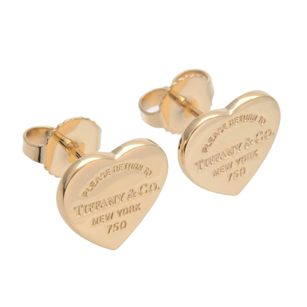 Tiffany&Co. Return to Tiffany Mini Heart Earrings K18 Yellow Gold