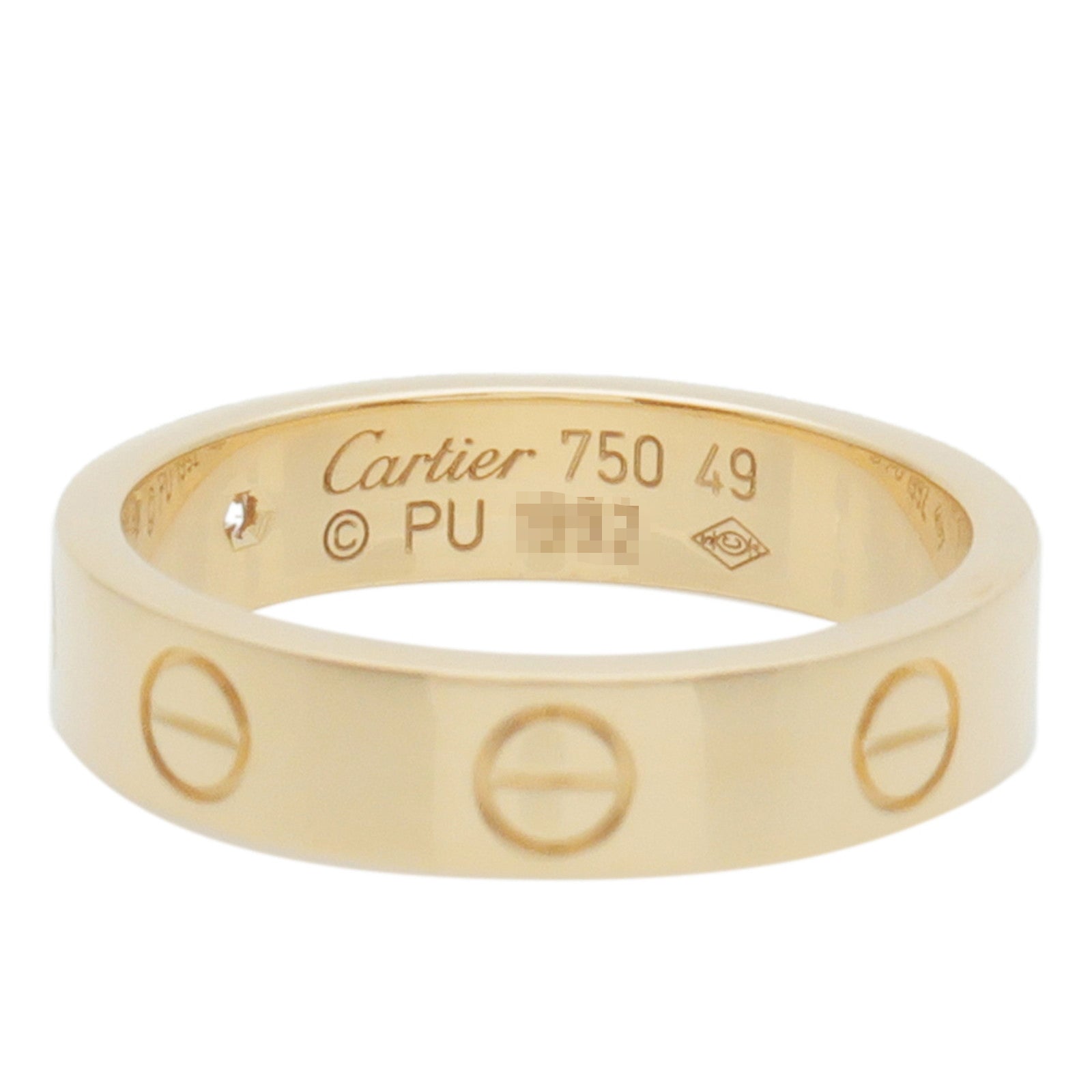 Cartier Mini Love Ring 1P Diamond K18 Yellow Gold 49 US5 EU49.5