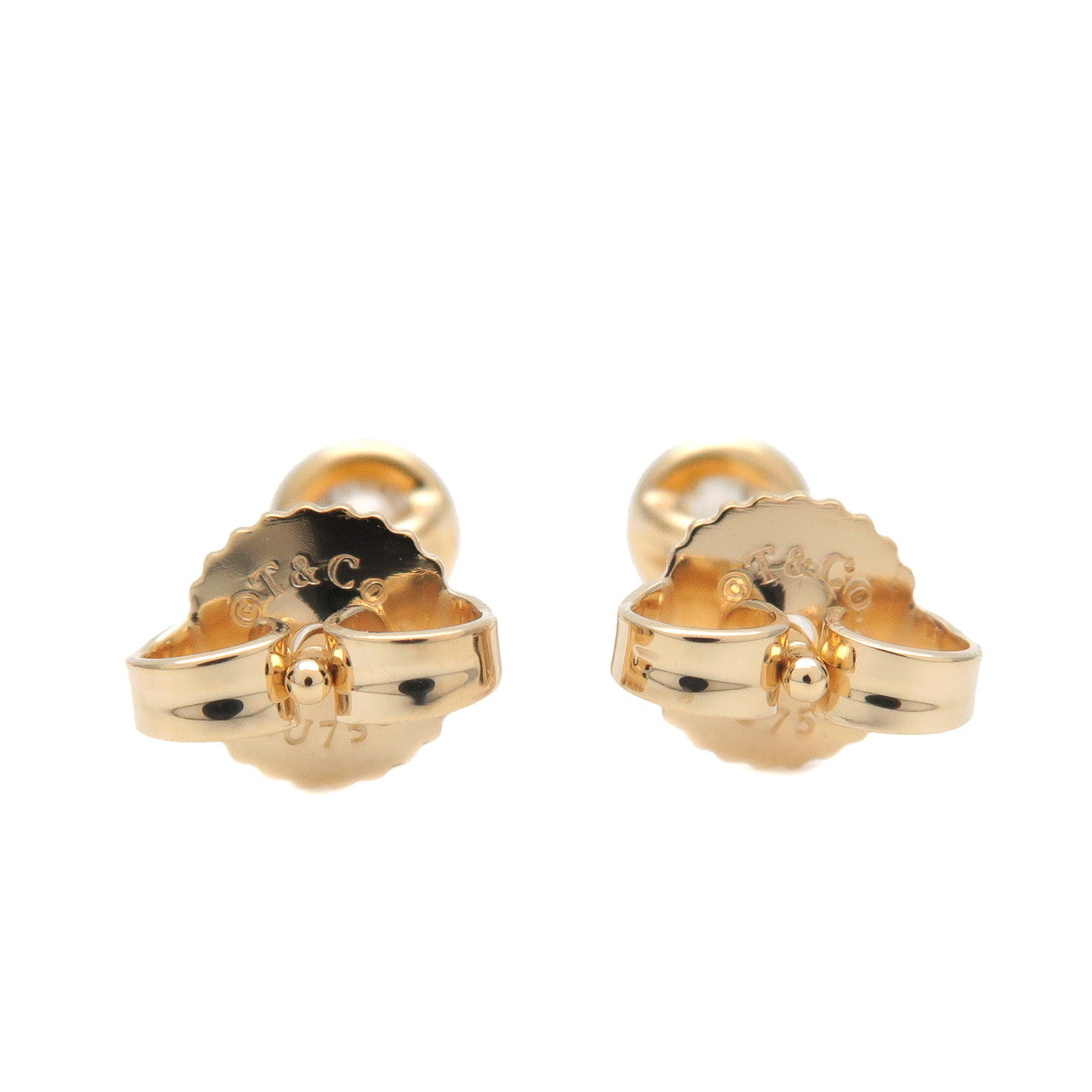Tiffany&Co. By the Yard 1P Diamond Earrings 0.14ct K18 Yellow Gold
