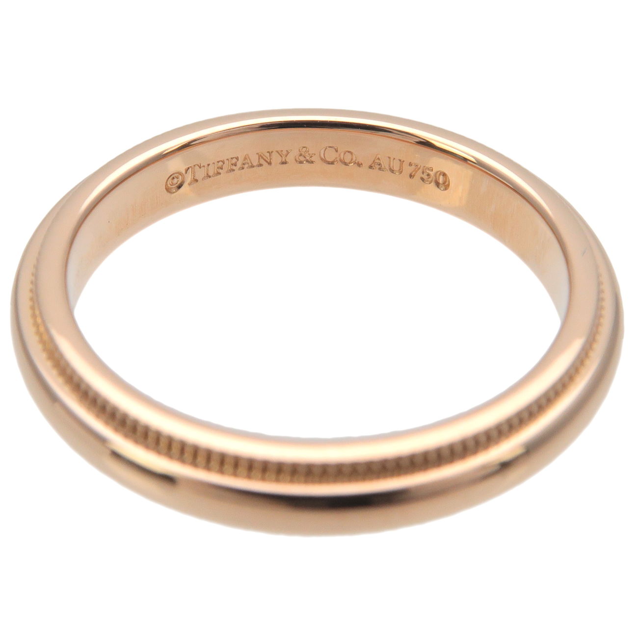 Tiffany&Co. Milgrain Band Ring K18PG Rose Gold US4.5 EU48