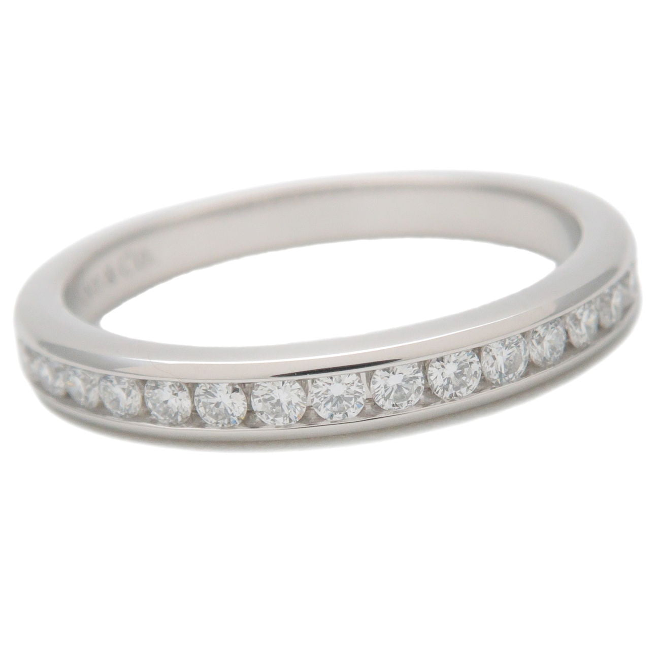 Tiffany&Co. Half Circle Channel Setting Diamond Ring PT950 US4.5