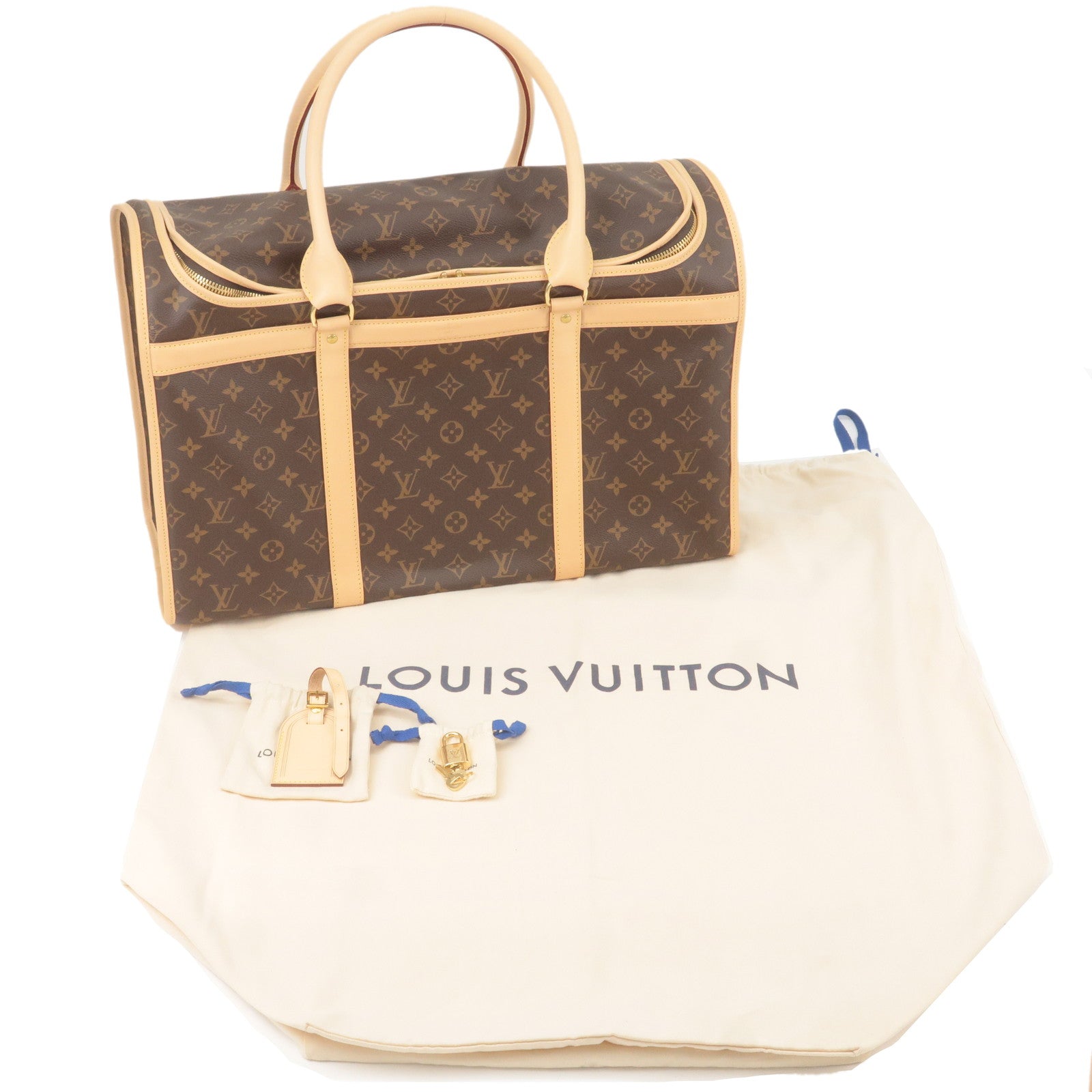 Vintage Louis Vuitton Sac Chien 50 Pet Carrier Brown Monogram