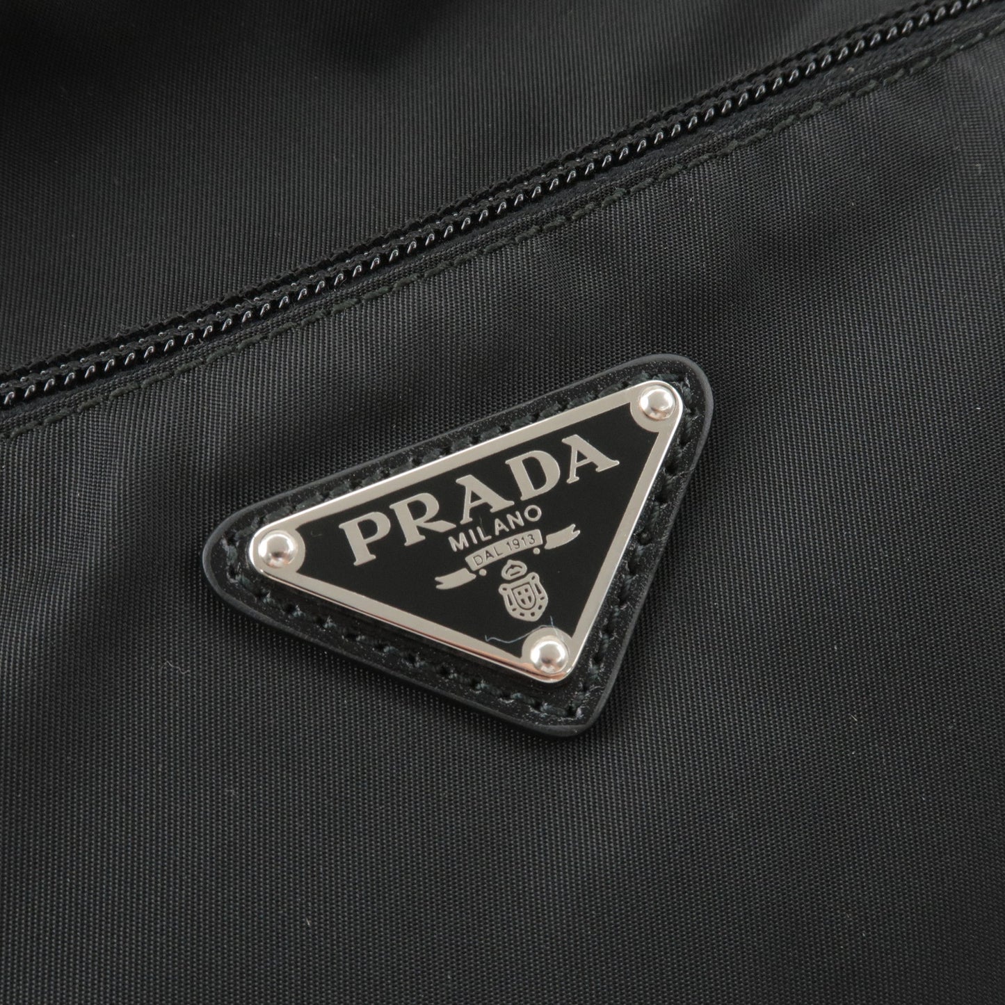 PRADA Logo Nylon Leather Shoulder Bag NERO Black BT0421