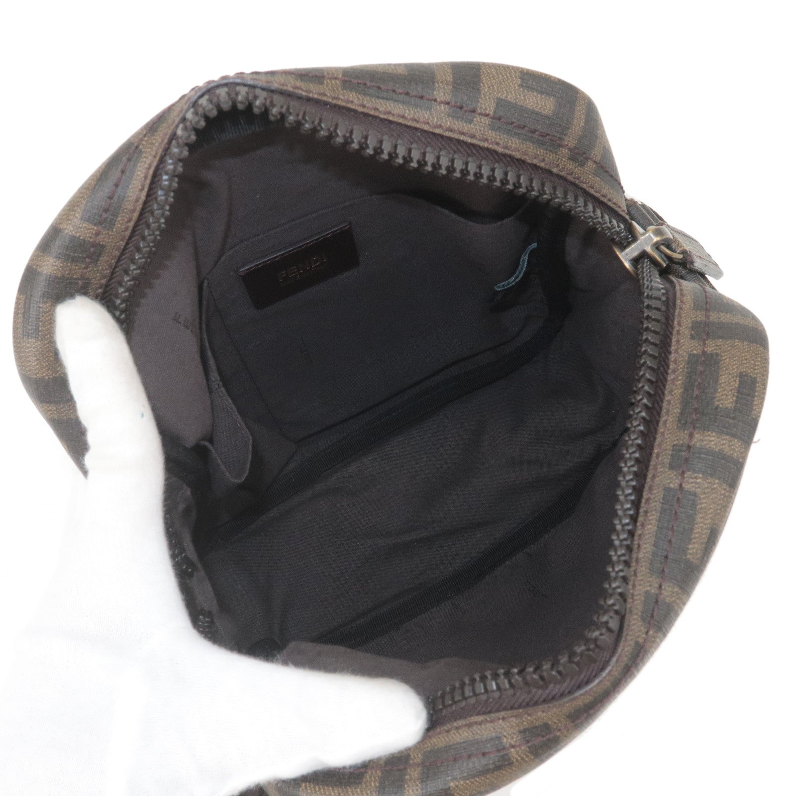 FENDI-Zucca-Logo-Print-PVC-Shoulder-Bag-Khaki-Black-7VA232 – dct-ep_vintage  luxury Store
