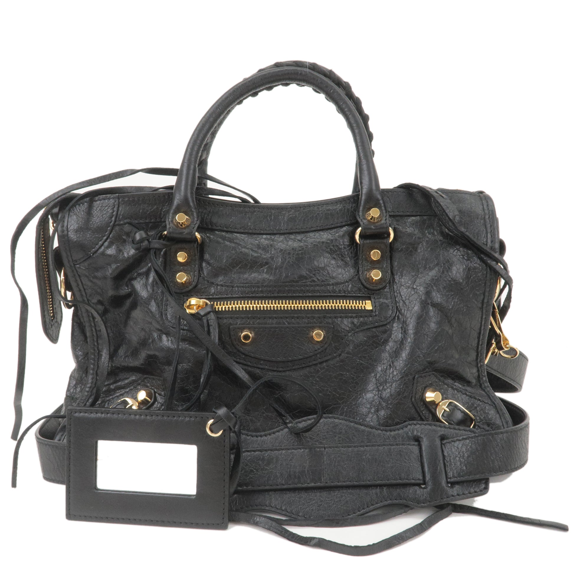 BALENCIAGA-Leather-Classic-City-2Way-Hand-Bag-Black-431621 – dct
