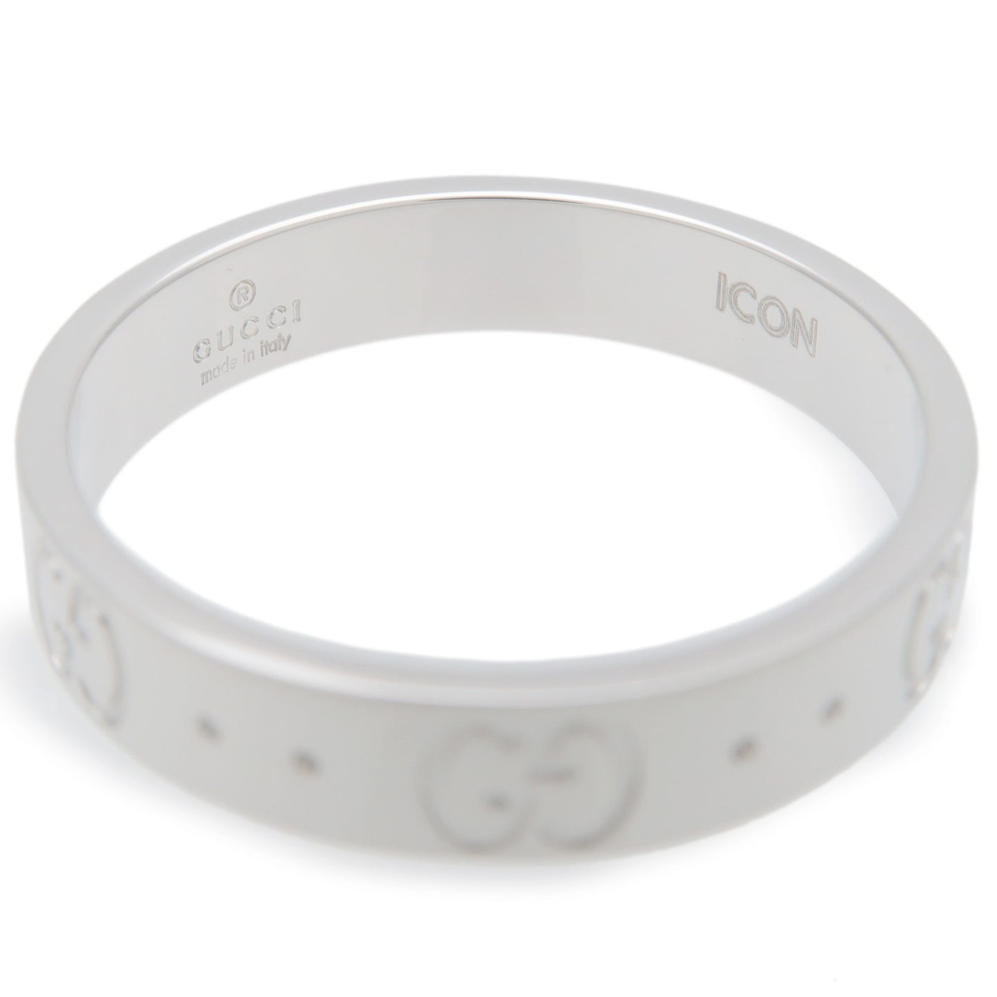 GUCCI Icon Ring K18WG 750WG White Gold #15 US7-7.5 EU55 HK16
