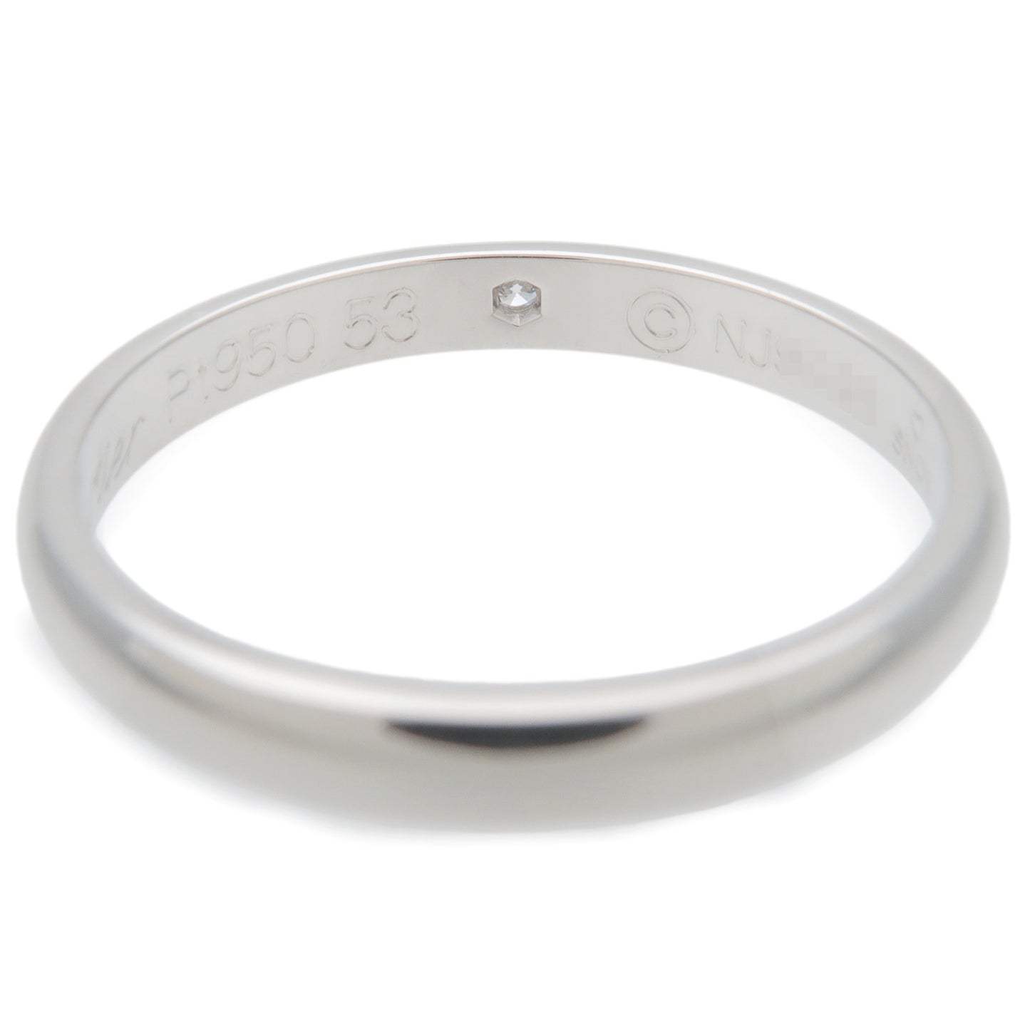 Cartier Wedding Ring 1P Diamond PT950 Platinum #53 US6.5 EU53