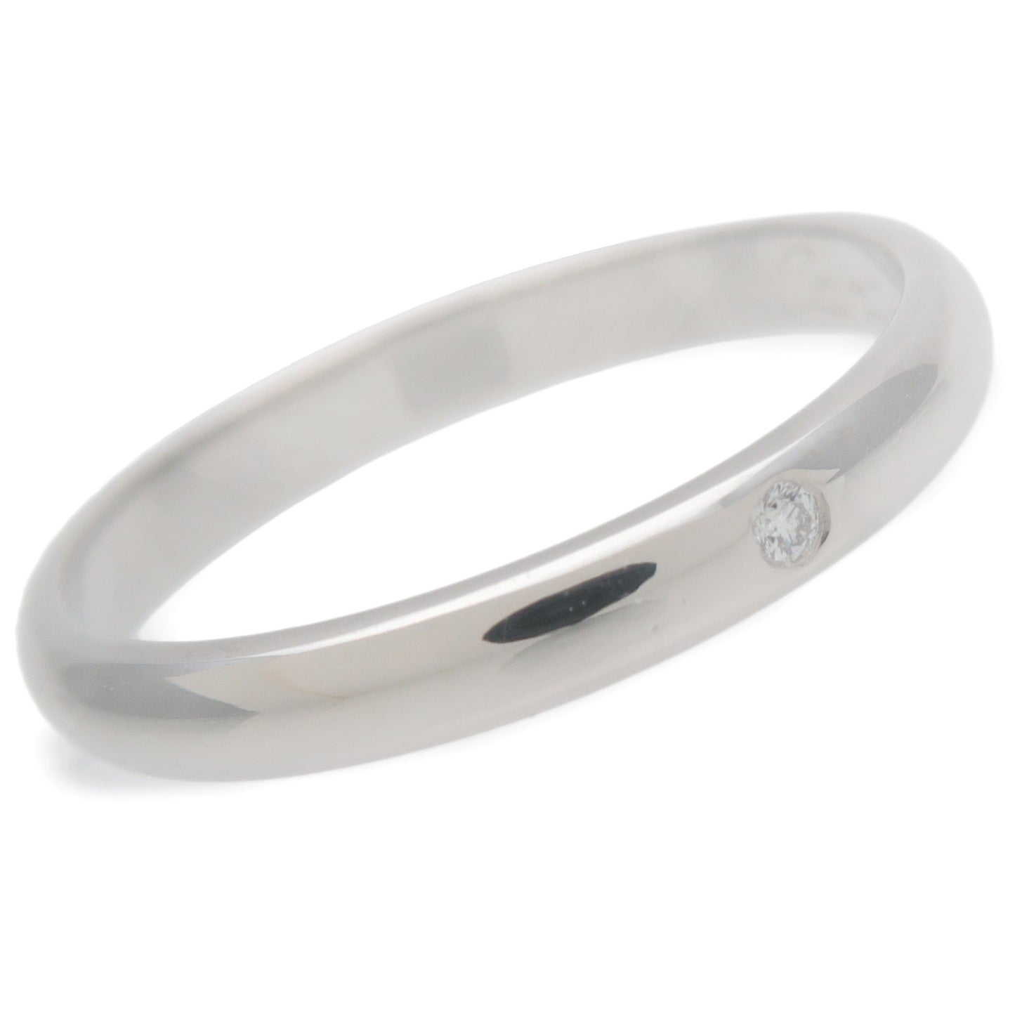 Cartier Wedding Ring 1P Diamond PT950 Platinum #53 US6.5 EU53