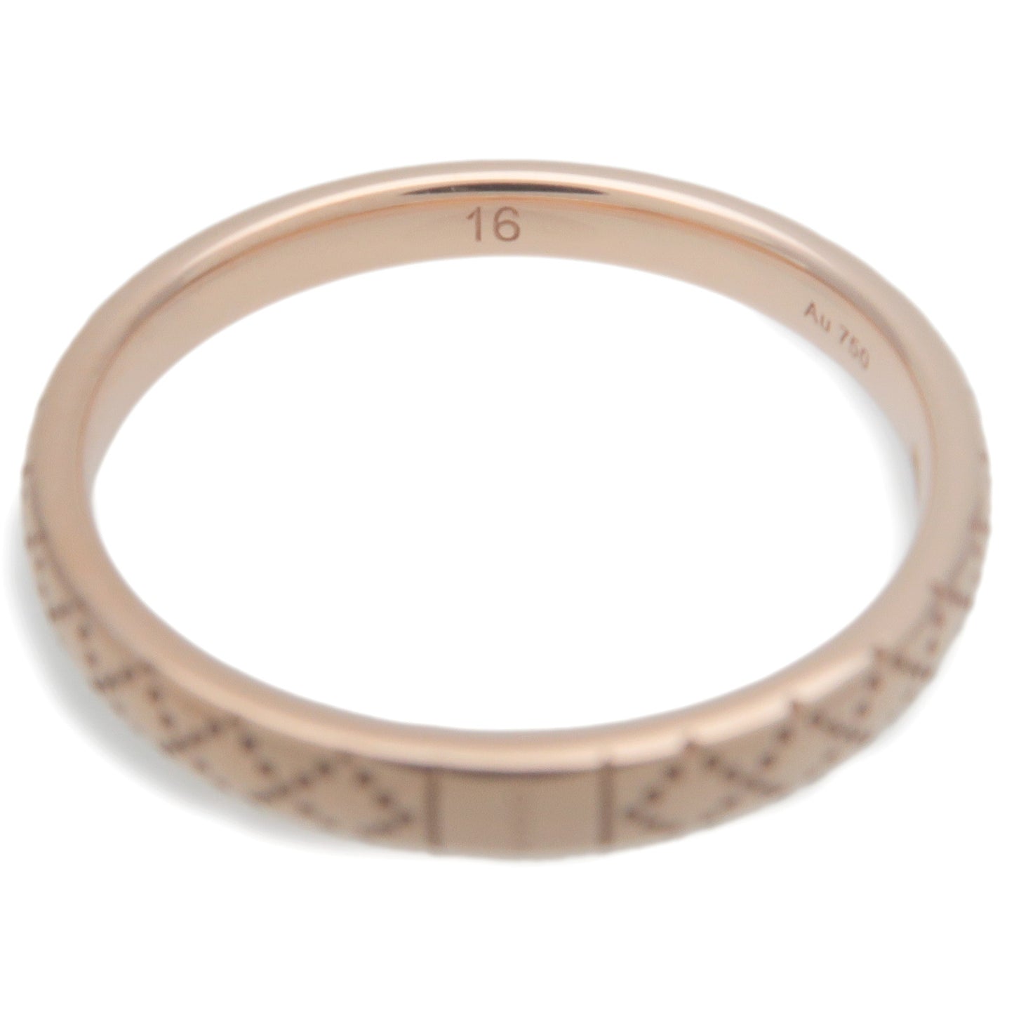 GUCCI Diamantissima Ring K18PG 750PG Rose Gold #16 US7.5 EU56