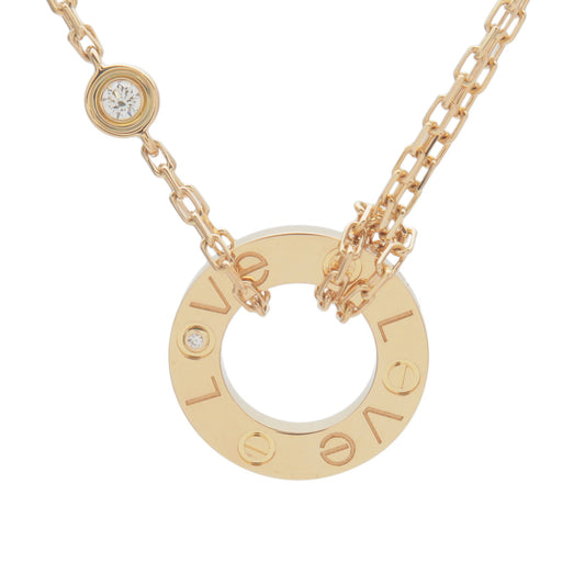 Cartier-Love-Circle-2P-Diamond-Necklace-K18YG-750YG-Yellow-Gold