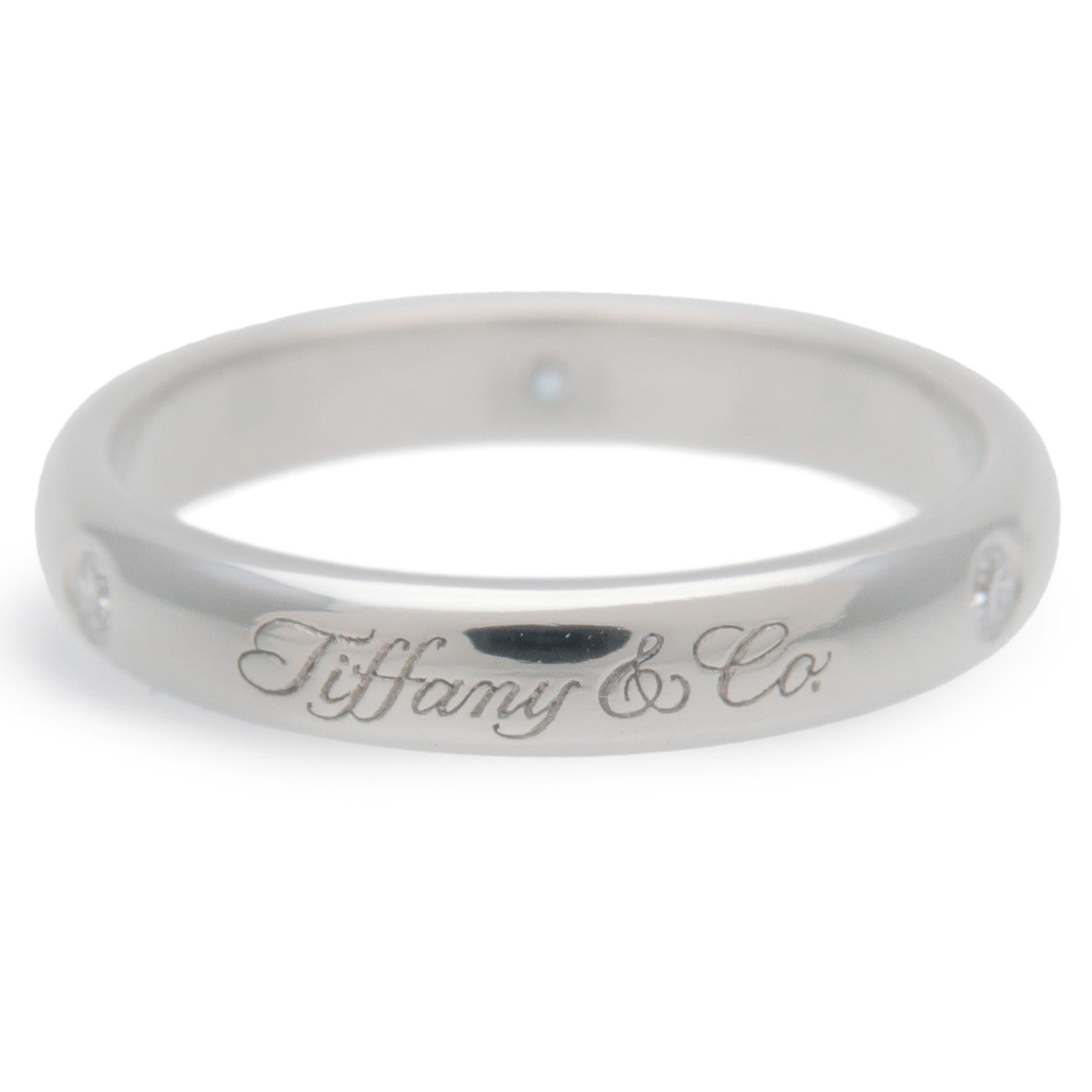 Tiffany&Co. Notes Lucida 3P Diamond Ring Platinum US5 EU49.5 HK11