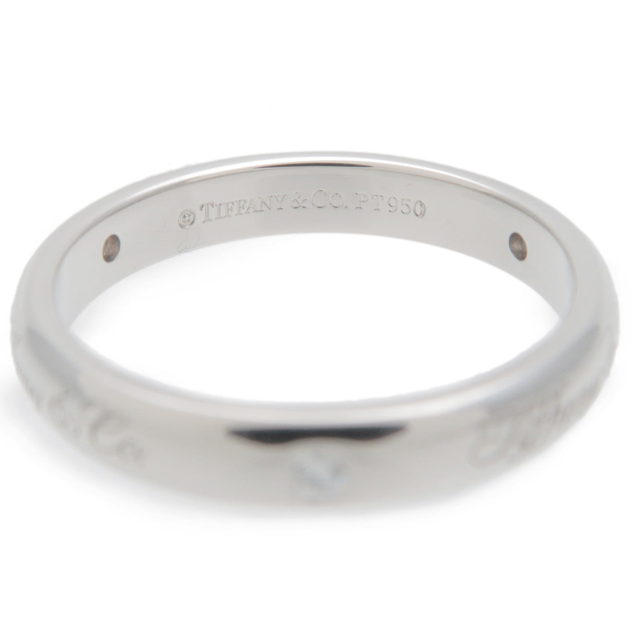 Tiffany&Co. Notes Lucida 3P Diamond Ring Platinum US5 EU49.5 HK11