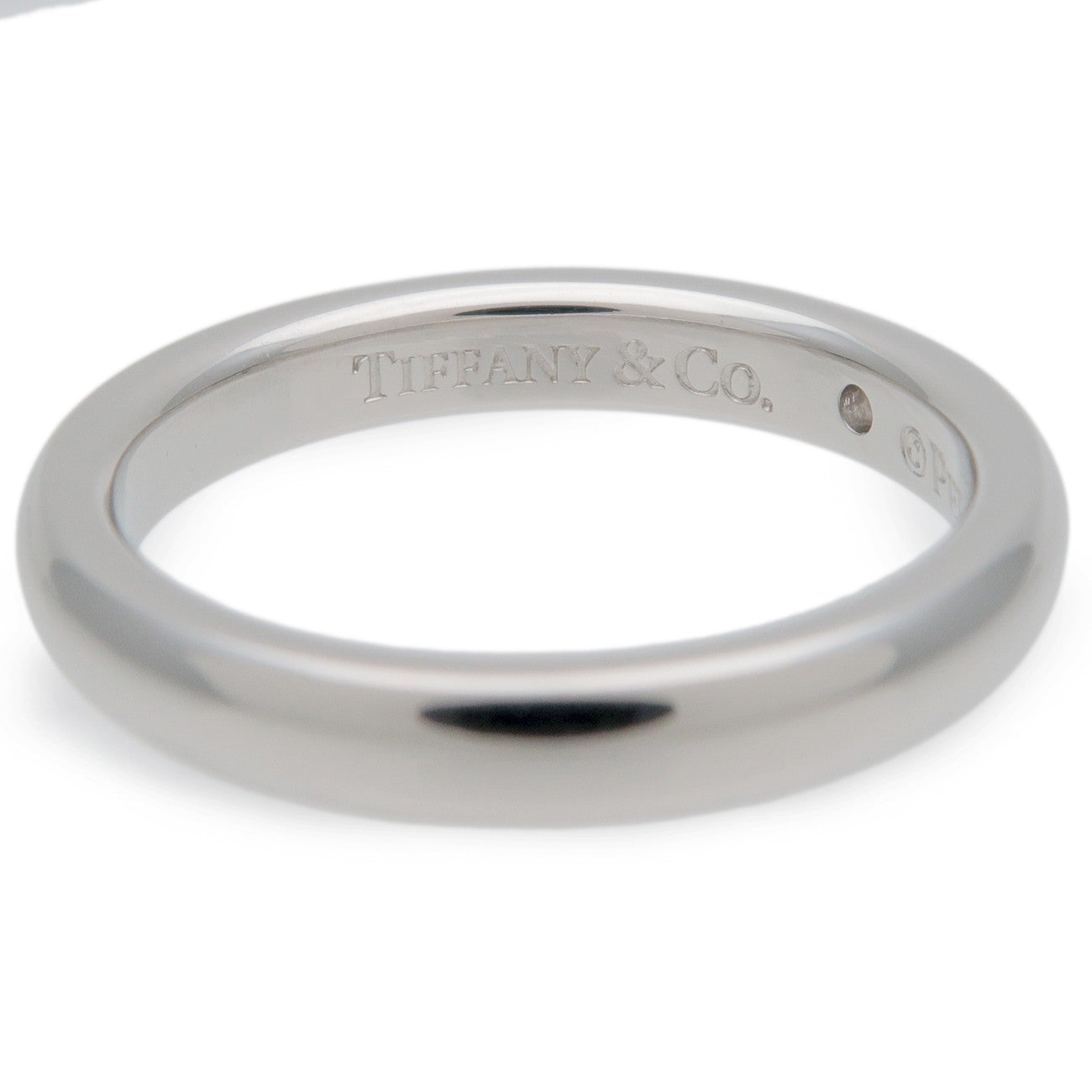 Tiffany&Co. Stacking Band Ring 1P Diamond 950 Platinum US4 EU47