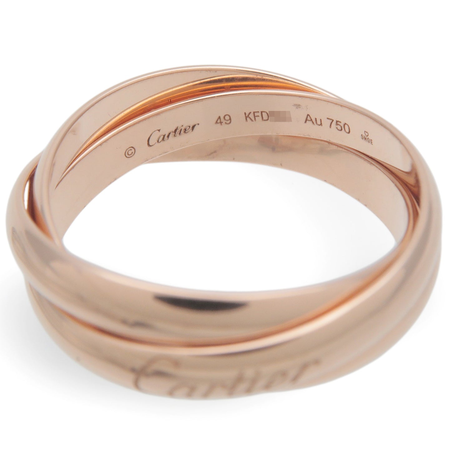 Cartier Trinity Ring SM K18PG 750PG Rose Gold #49 US5 EU49