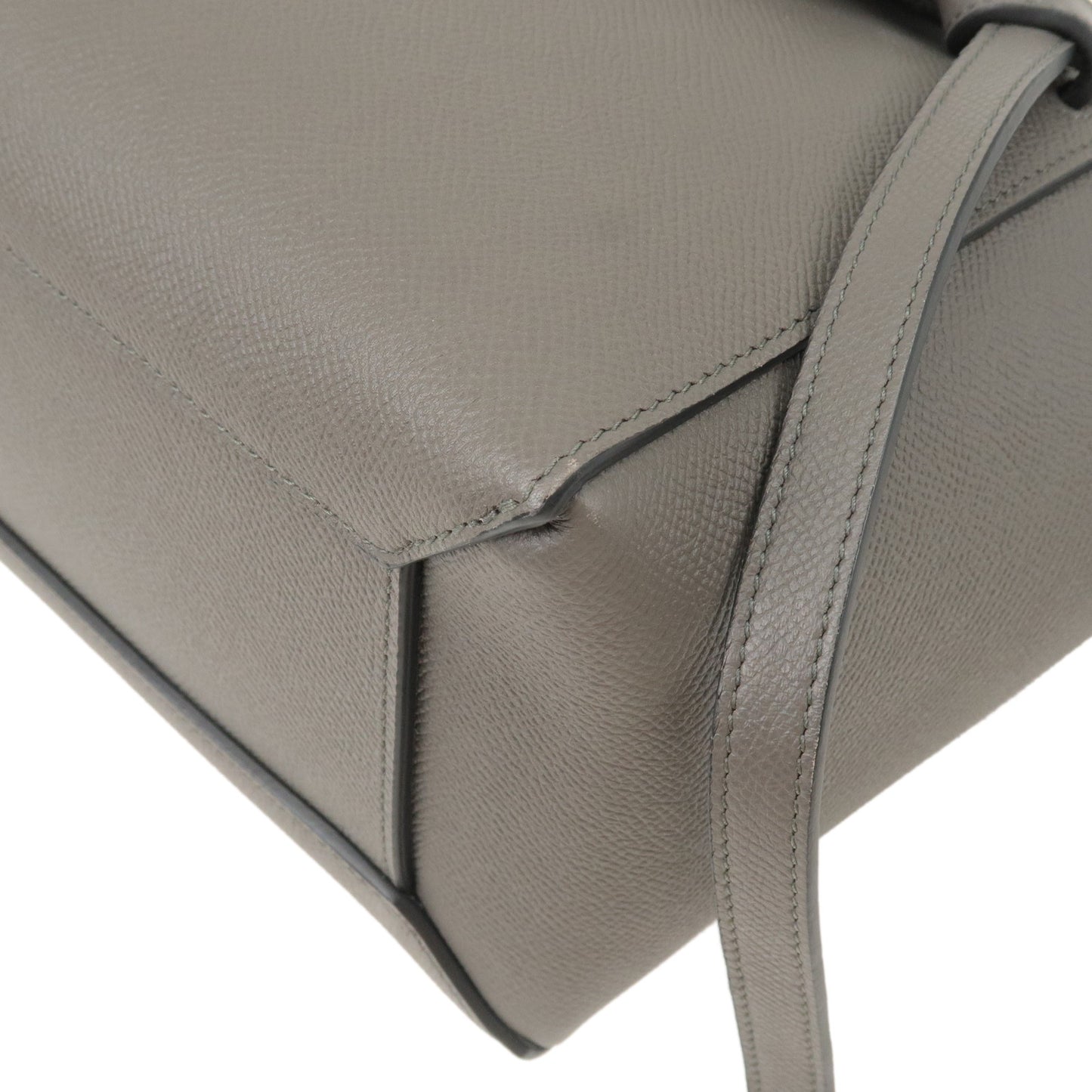 CELINE Leather Belt Bag Micro 2Way Bag Hand Bag Shoulder Bag Gray
