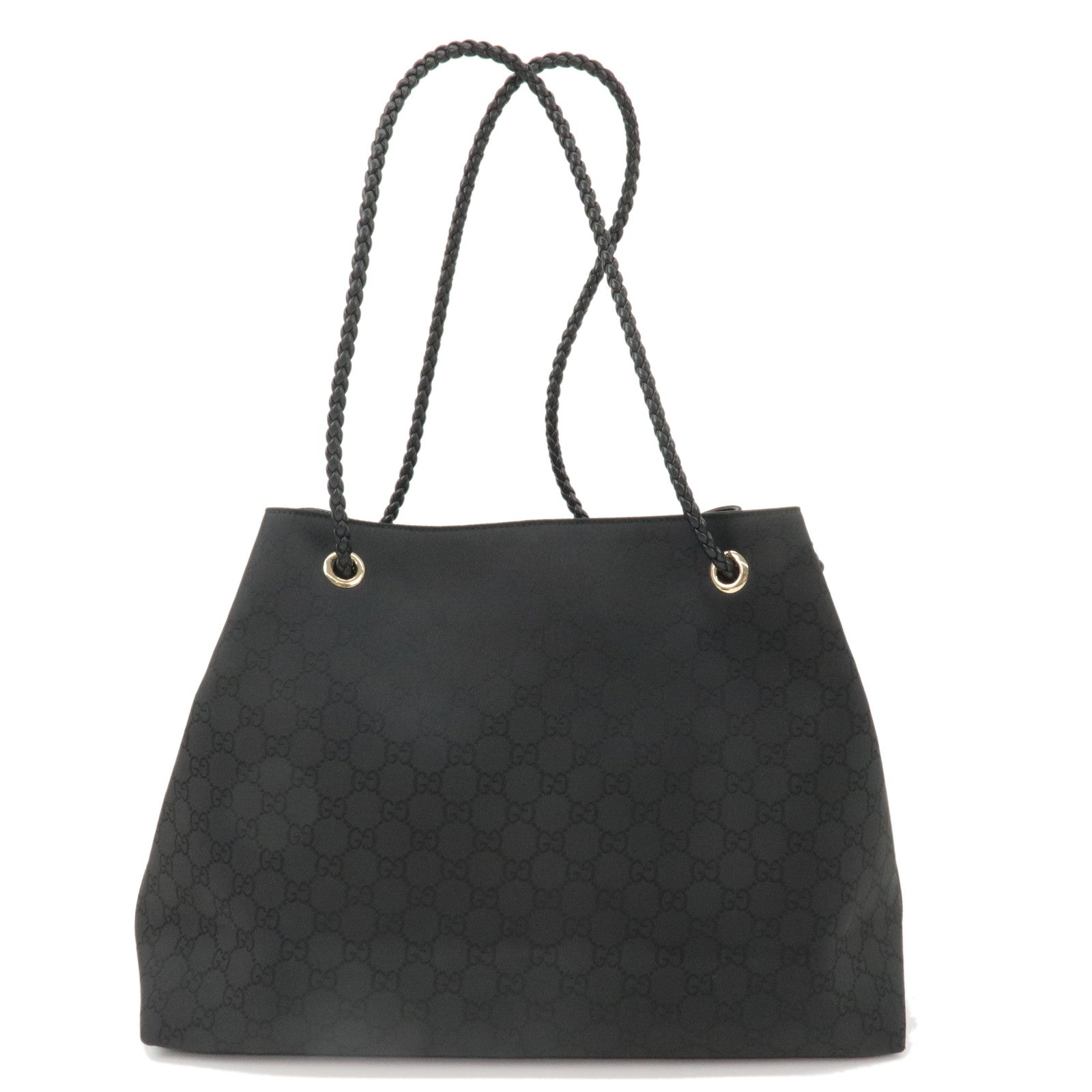 GUCCI-GG-Nylon-Leather-Tote-Bag-Shoulder-Bag-Black-419689 – dct-ep ...