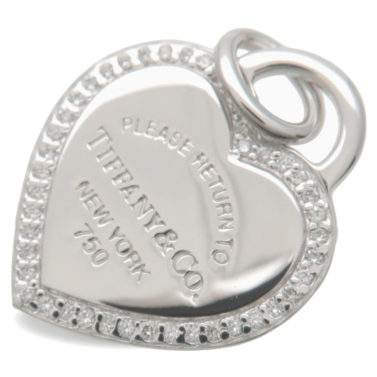 Tiffany&Co. Return To Tiffany Heart Tag Diamond Pendant Top K18WG