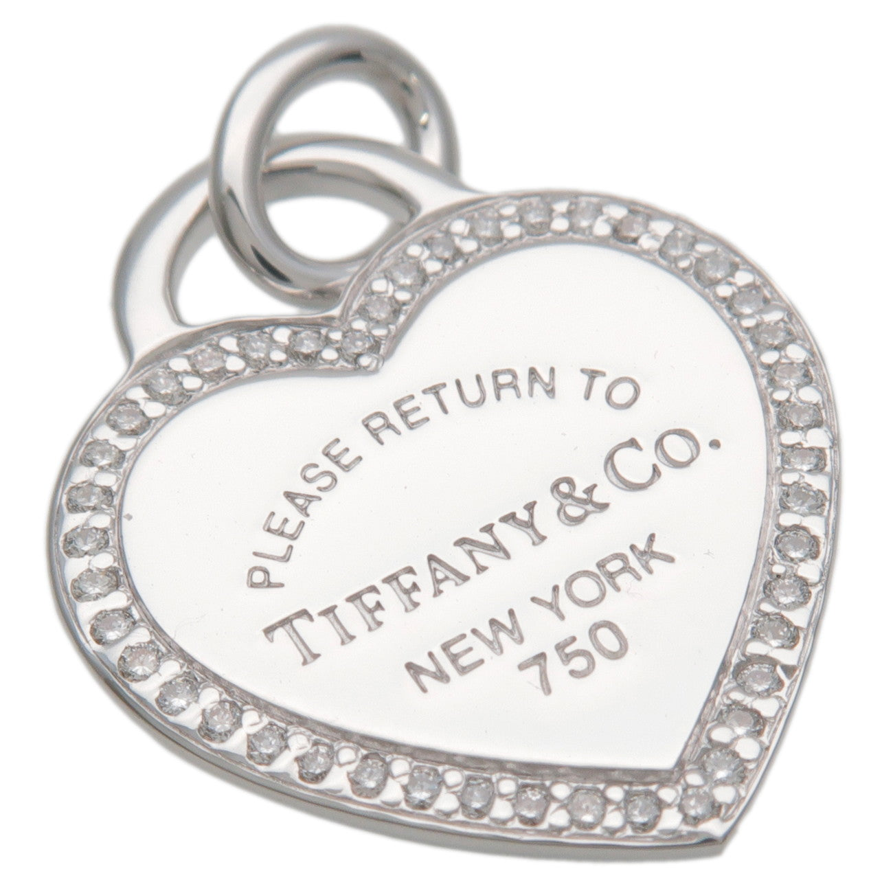 Tiffany&Co. Return To Tiffany Heart Tag Diamond Pendant Top K18WG
