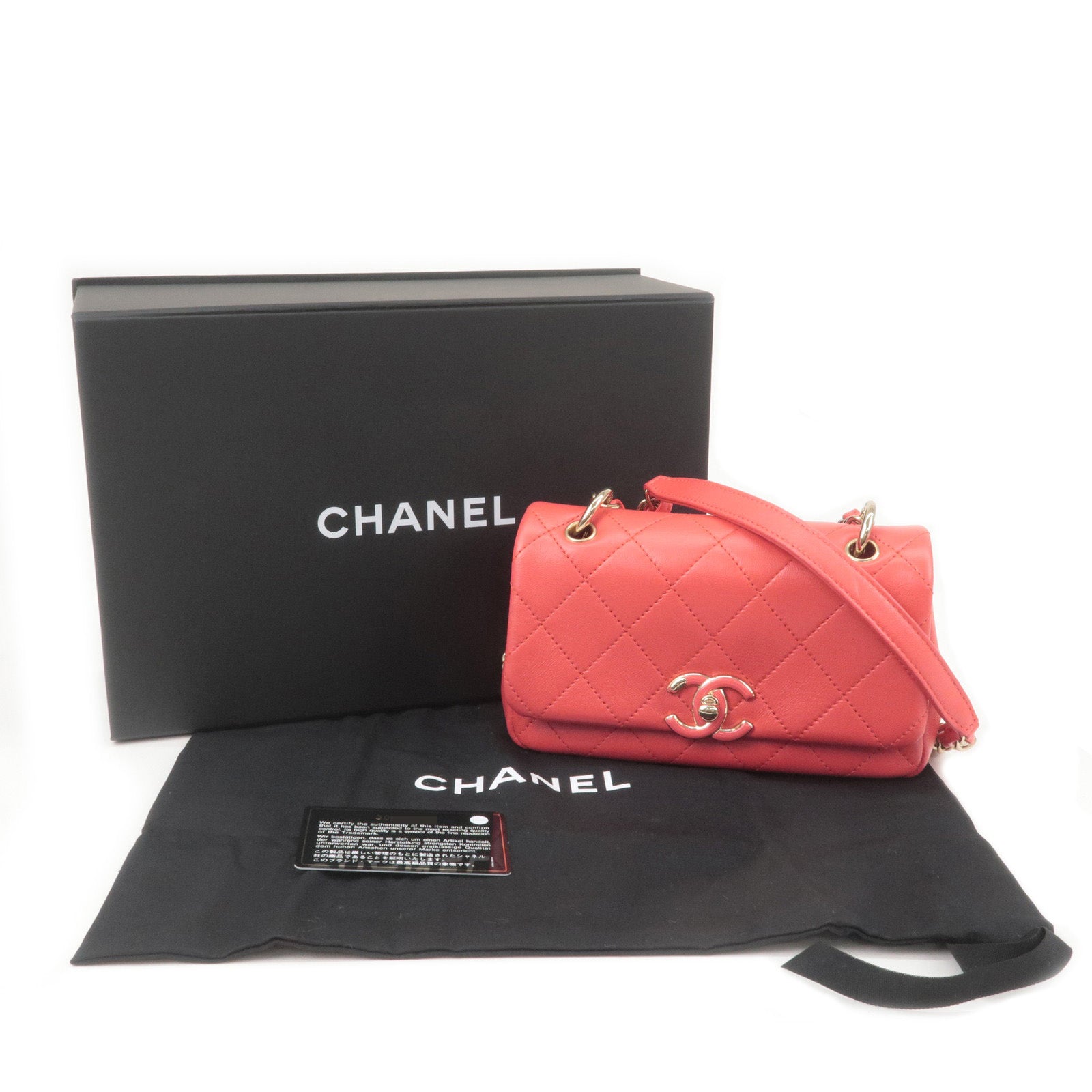 CHANEL Mini Matelasse Lamb Skin Chain Shoulder Bag Pink Gold