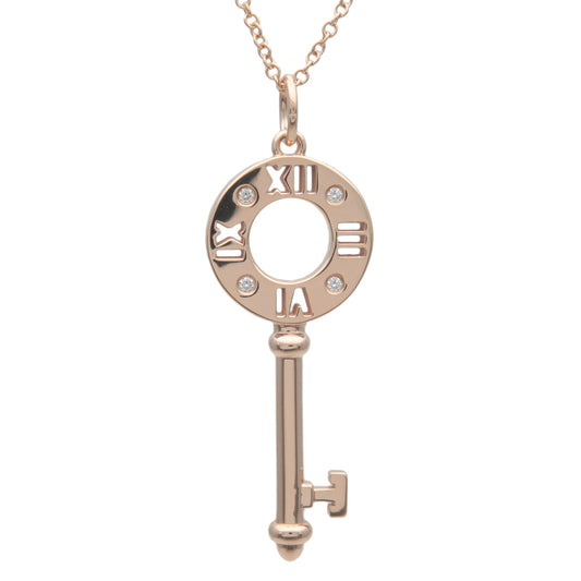 Tiffany&Co.-Atlas-Key-4P-Diamond-Necklace-K18PG-750PG-Rose-Gold