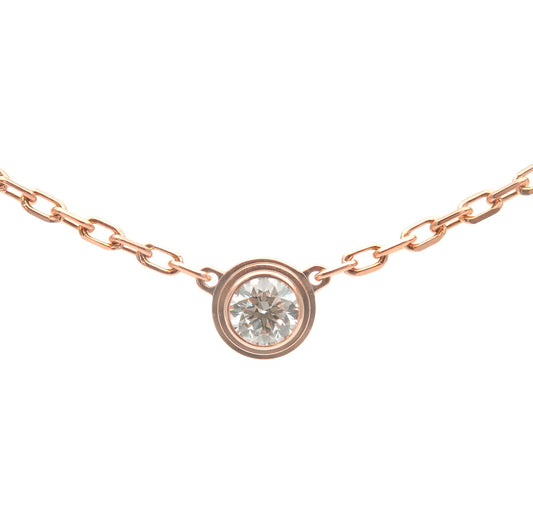 Cartier-Diamant-Leger-1P-Necklace-Diamond-0.09ct-K18PG-Rose-Gold