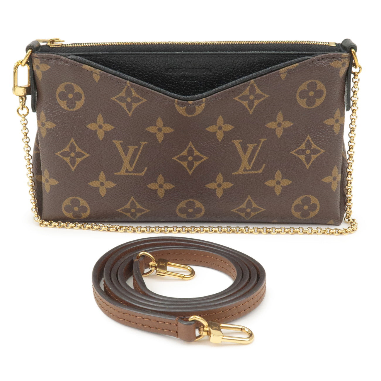 Louis-Vuitton-Monogram-Pallas-Clutch-2Way-Shoulder-Bag-Noir-M41639