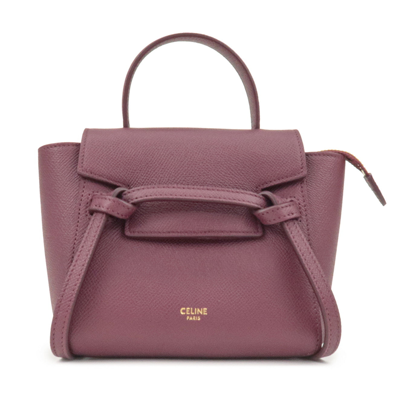 CELINE-Leather-Pico-Belt-Bag-2Way-Shoulder-Bag-Bordeaux-194263