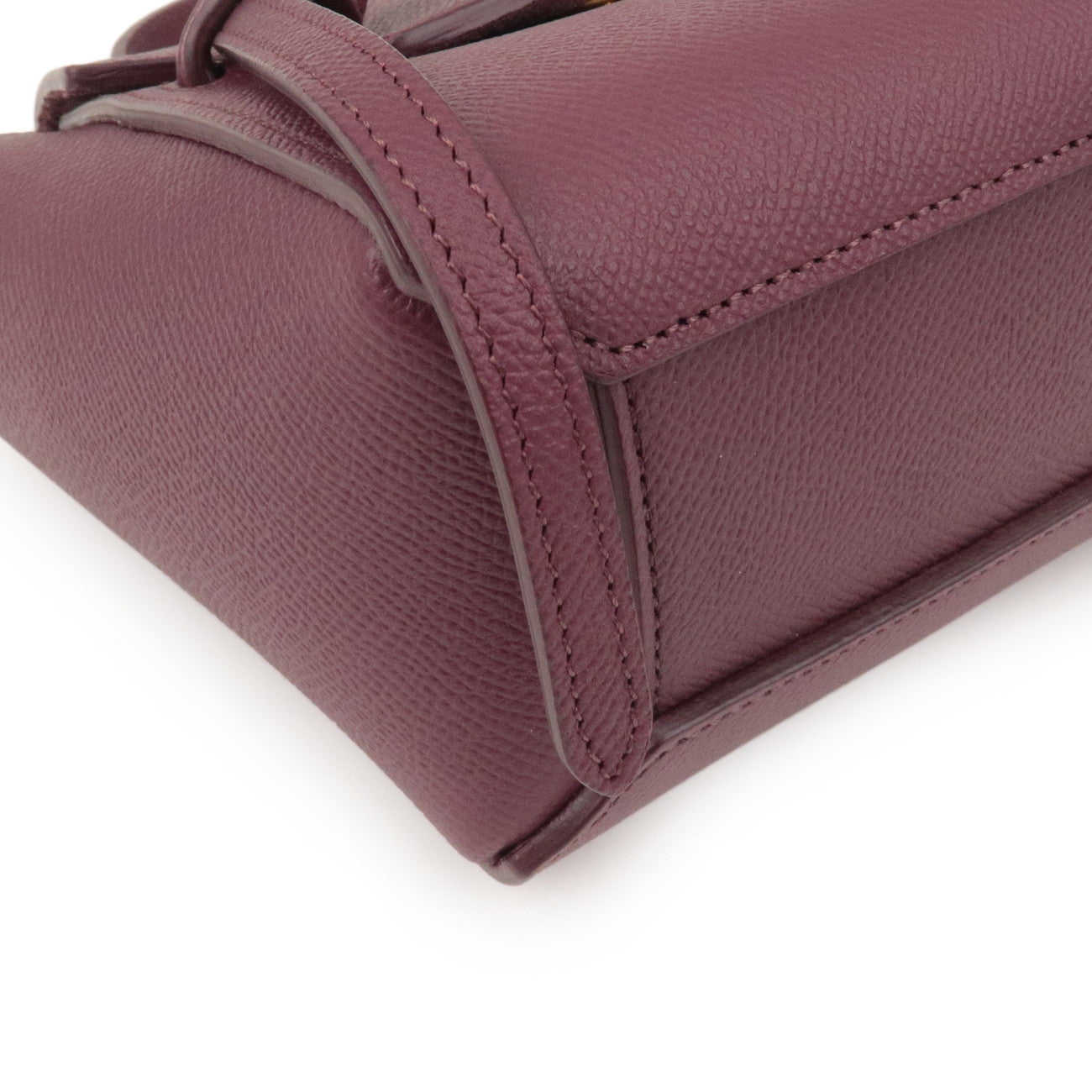 CELINE Leather Pico Belt Bag 2Way Shoulder Bag Bordeaux 194263