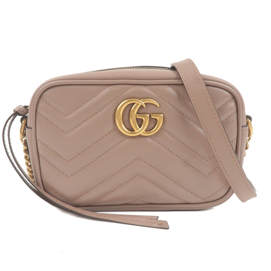 GUCCI-GG-Marmont-Leather-Chain-Shoulder-Bag-Beige-448065