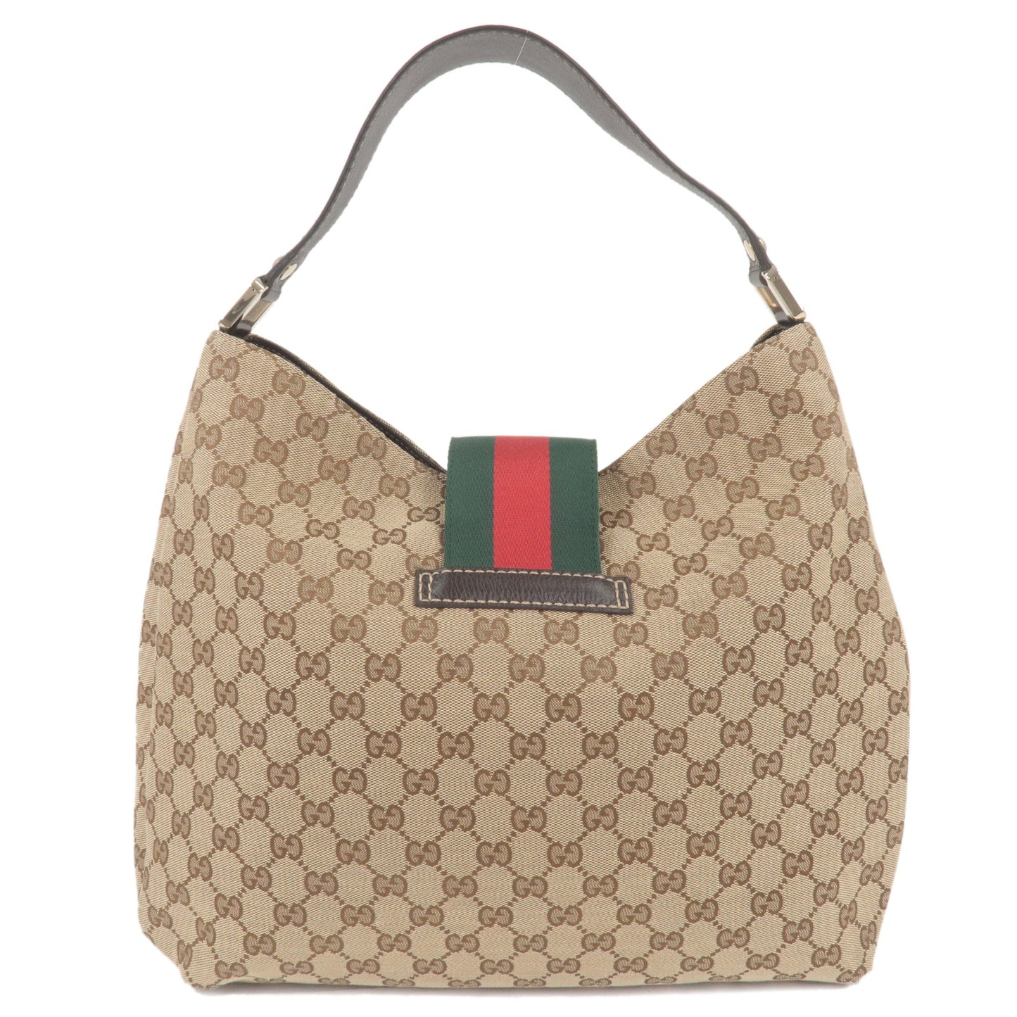 Gucci Beige GG Canvas Large New Ladies Vintage Web Hobo Gucci