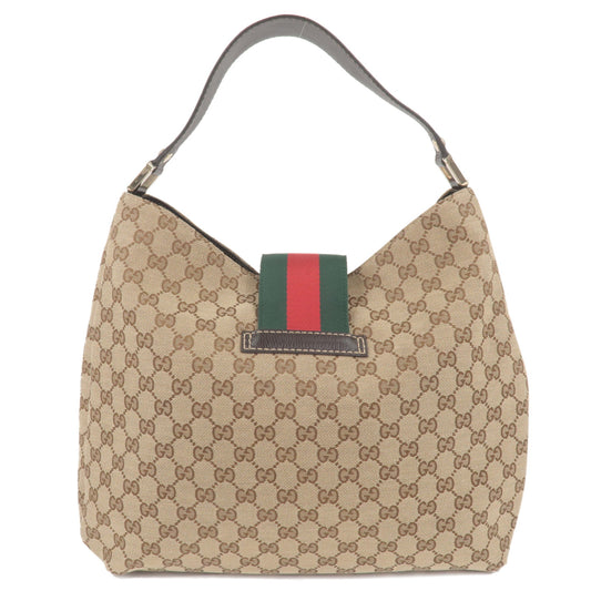 Abbey - GG - Brown - GUCCI - 130939 – dct - Leather - Pouch - Bag - Beige -  ep_vintage luxury Store - Gucci Pre-Owned balloon sleeves fitted dress -  Canvas
