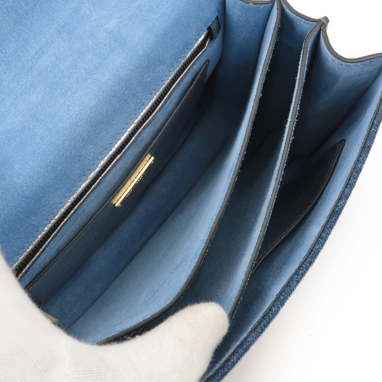 Miu Miu Blue Genuine Leather 2 Way w/ Crossbody Strap Hand bag