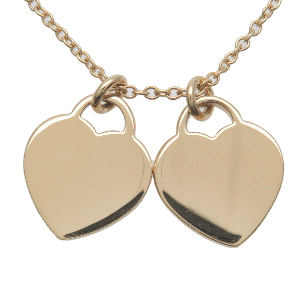 Tiffany&Co. Return to Tiffany Mini Double Heart Tag Necklace K18YG