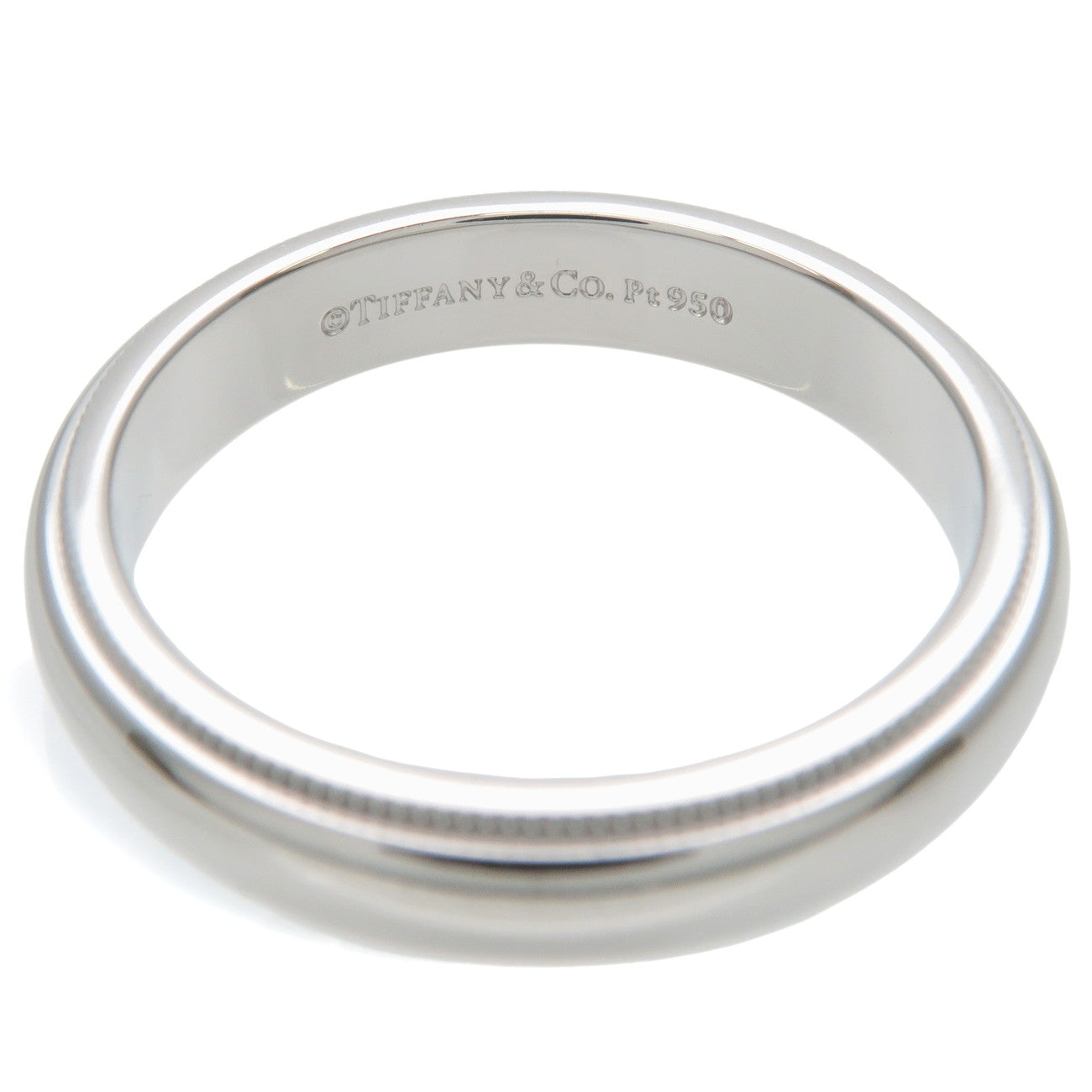 Tiffany&Co. Milgrain Band Ring PT950 Platinum US7-7.5 EU55