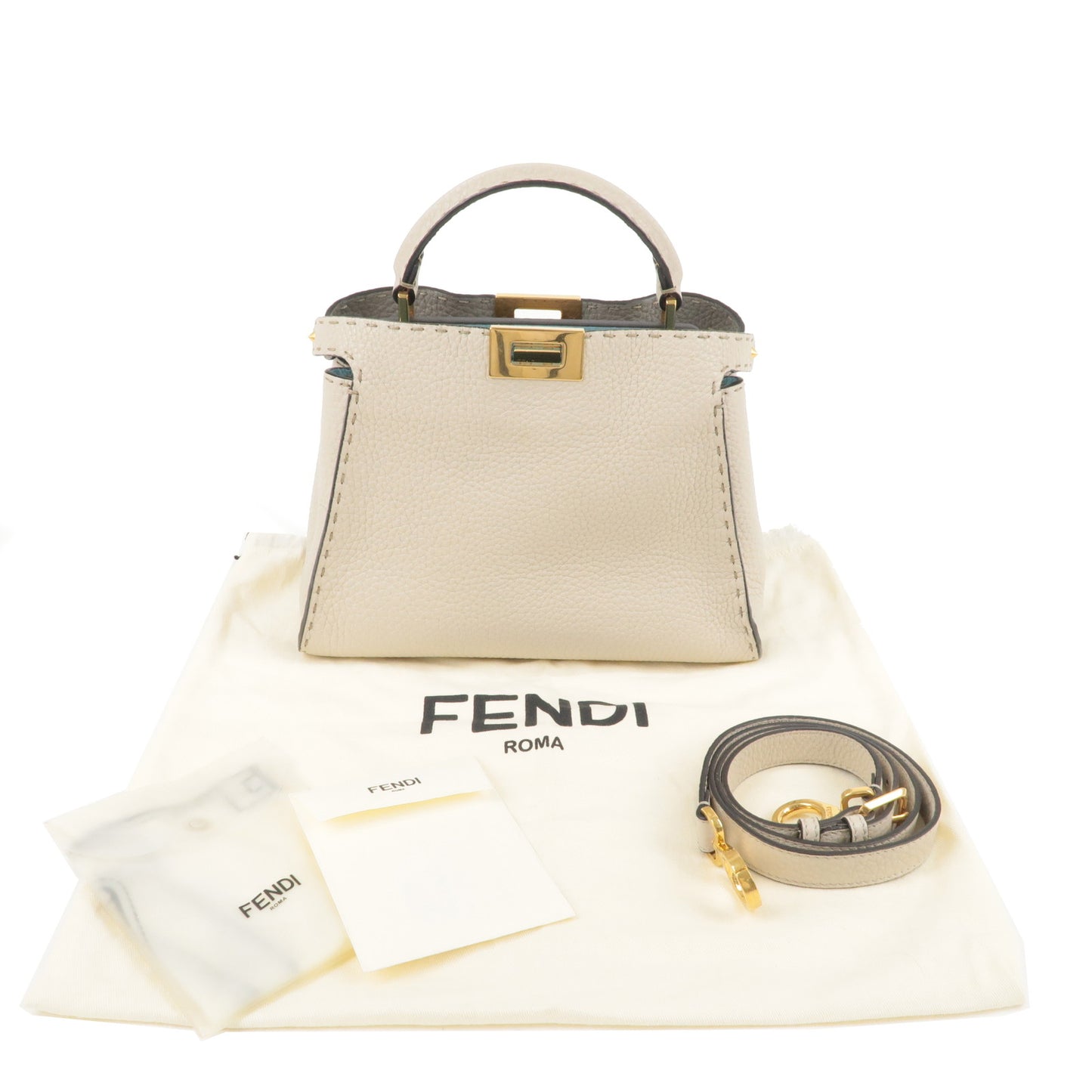 FENDI Selleria Leather Peekaboo Iconic Essentially Bag 8BN302