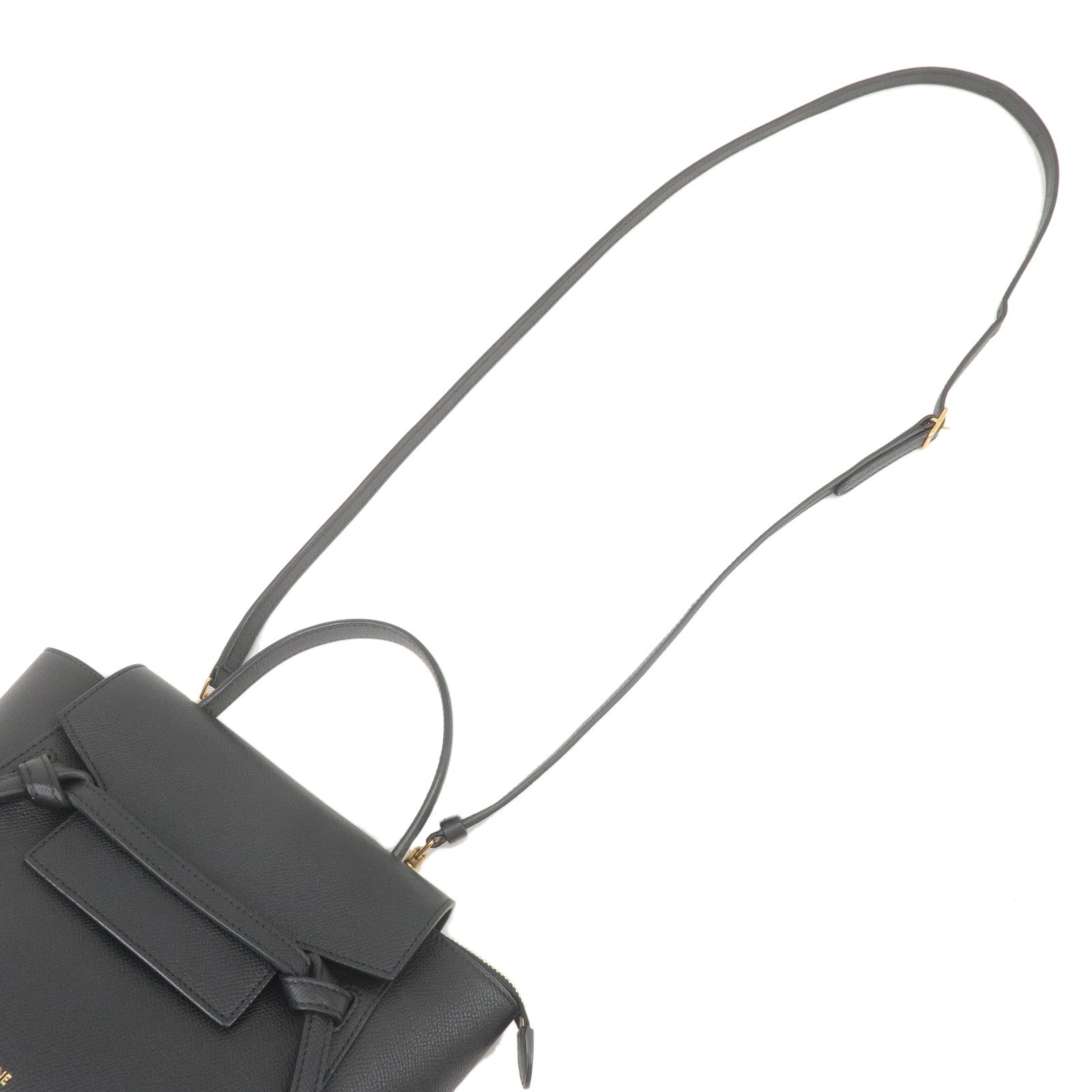 Celine Belt Nano Belt Bag in Grained Calfskin, Black