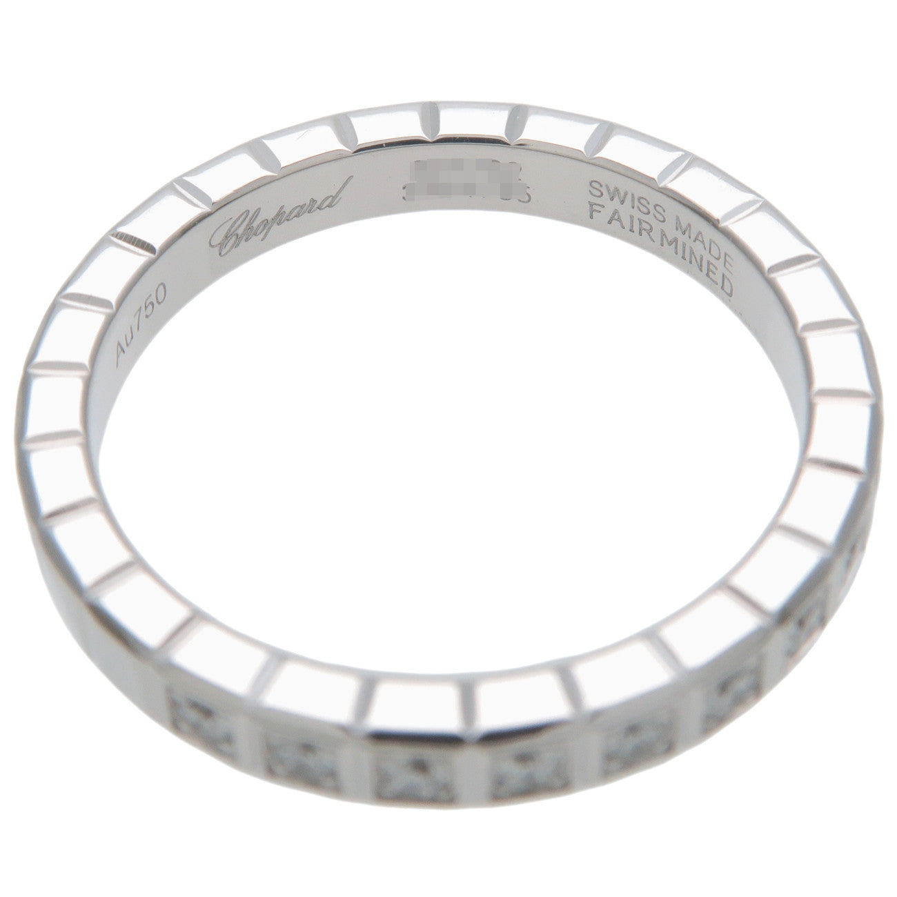 Chopard Ice Cube Half Diamond Ring K18WG White Gold US4 4.5 EU47