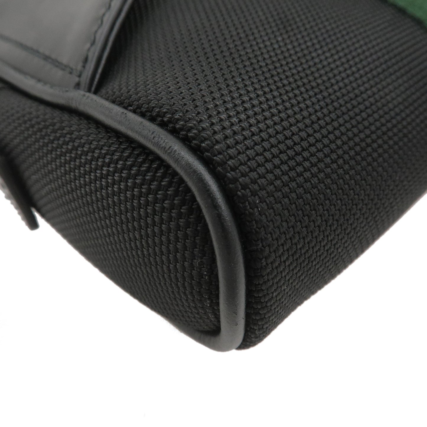 GUCCI Sherry Canvas Leather Waist Bag Body Bag Black 630919