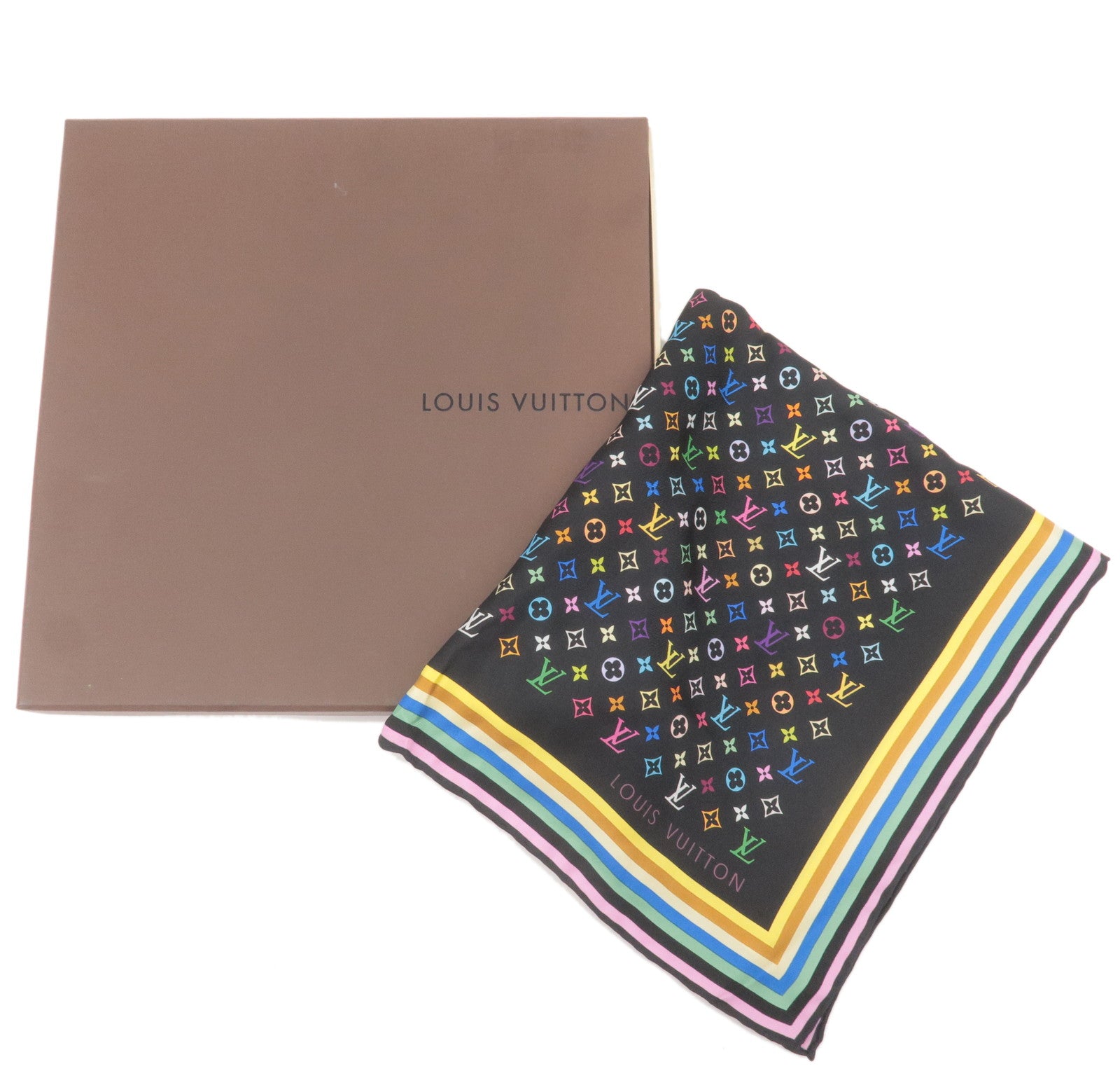 Louis-Vuitton-Monogram-Multi-Color-Carré-Silk-Scarf-Noir-M71914 –  dct-ep_vintage luxury Store