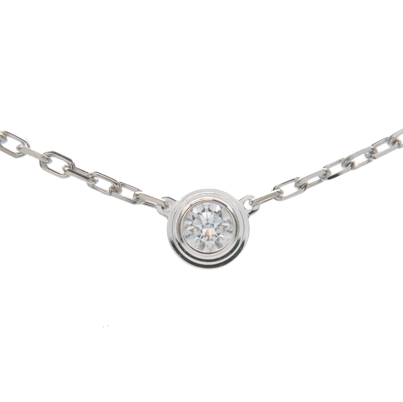Cartier-Diamants-Legers-1P-Diamond-Necklace-0.09ct-K18-White-Gold