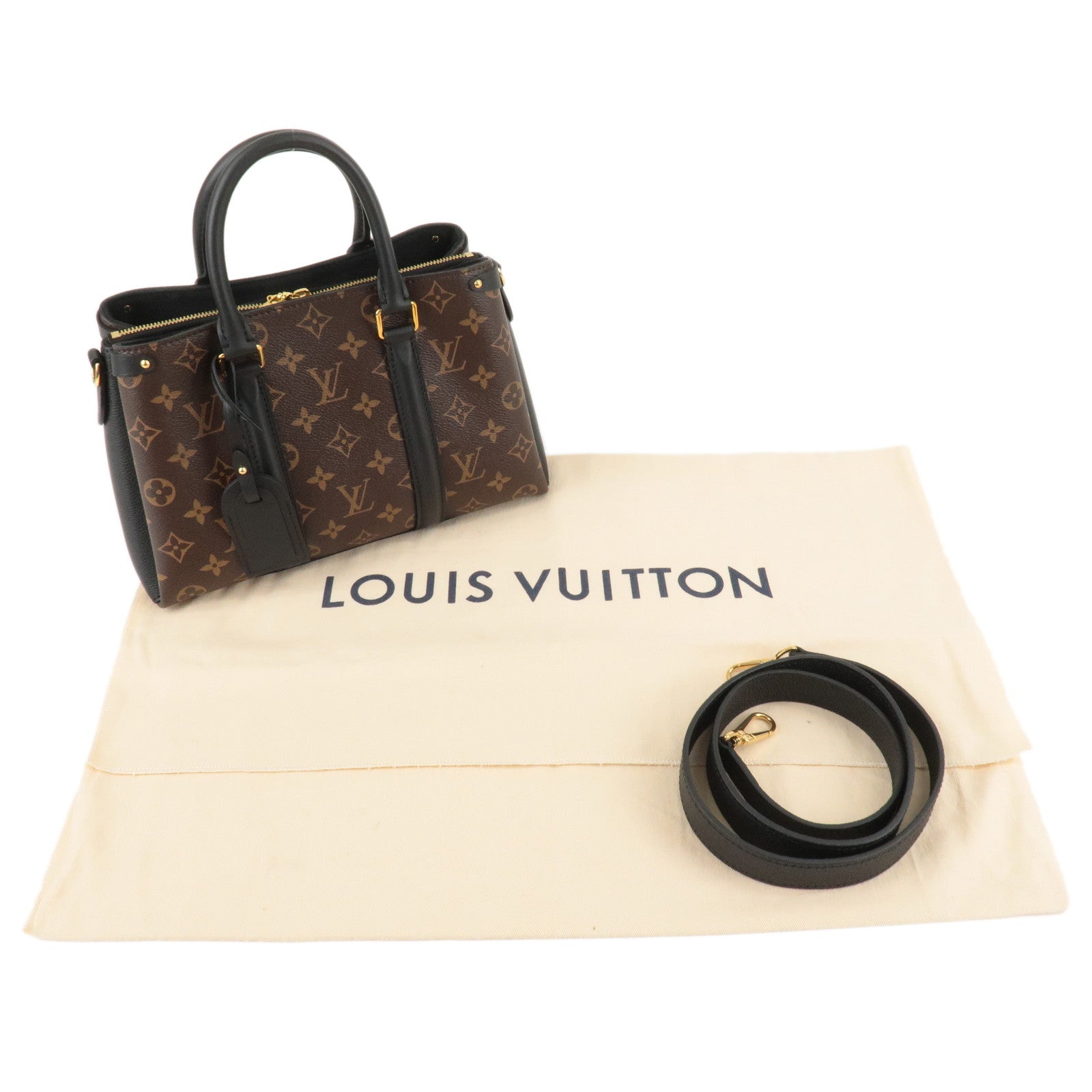 LOUIS VUITTON Soufflot BB Monogram Canvas Shoulder Crossbody Bag Black