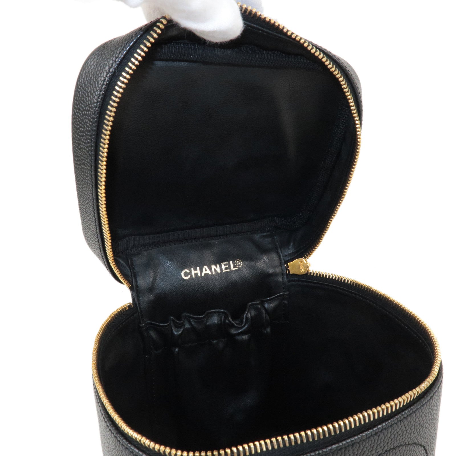 CHANEL-Caviar-Skin-Vanity-Bag-Hand-Bag-Black-A01998