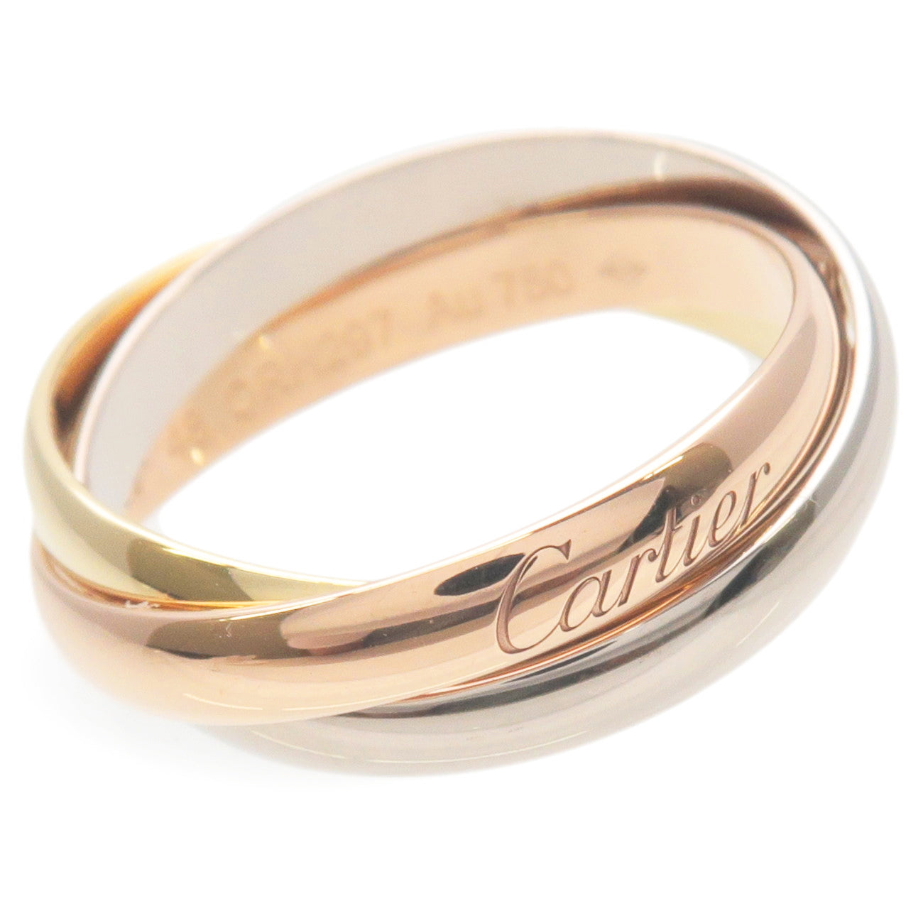 Cartier Trinity Ring SM K18 750YG WG PG 48 US4.5 5 EU48.5